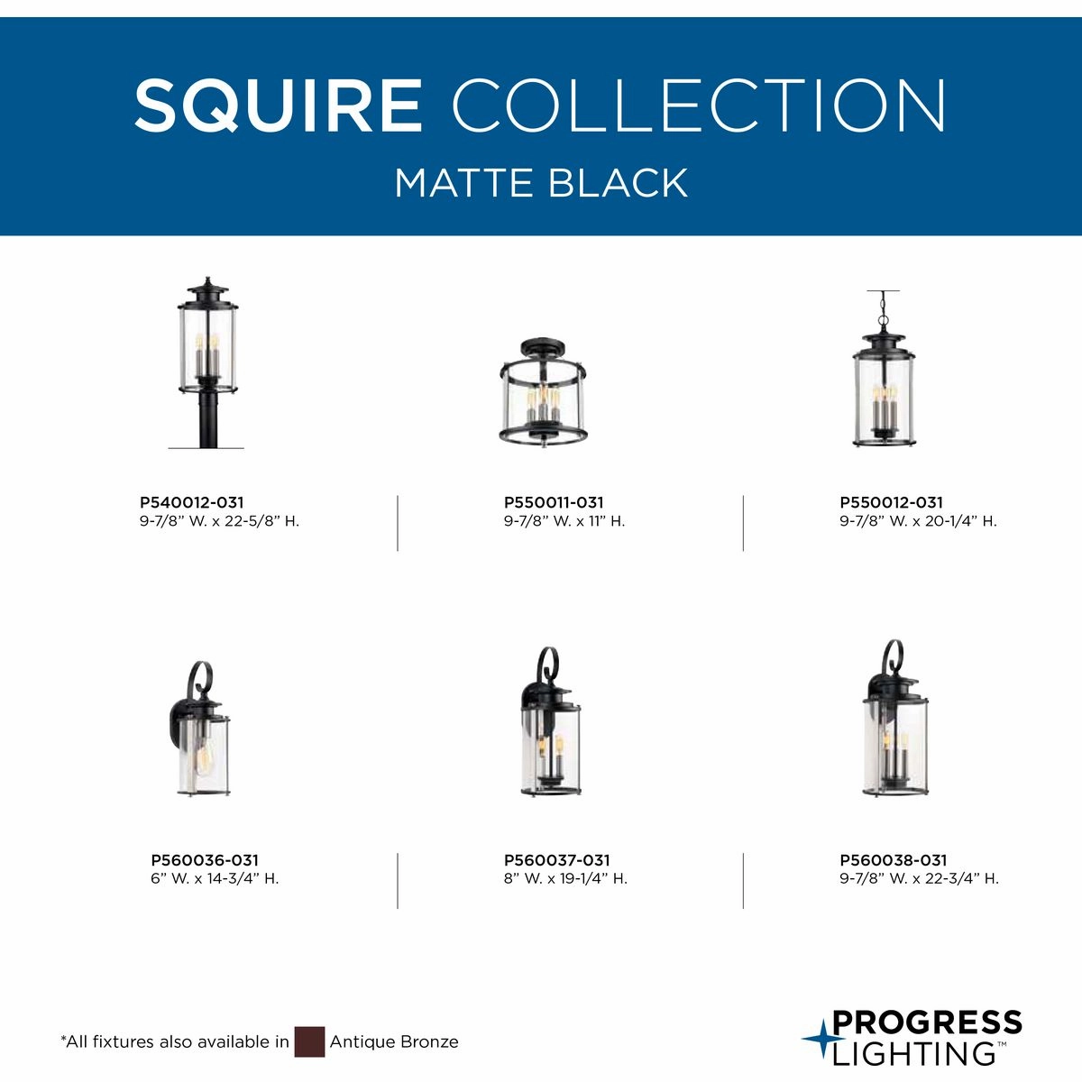 Squire One Light Wall Lantern Black