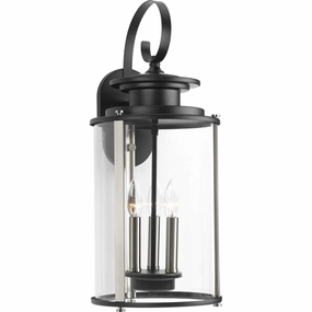Squire Three Light Large Wall Lantern BlackOutdoor wall sconces with motion sensor