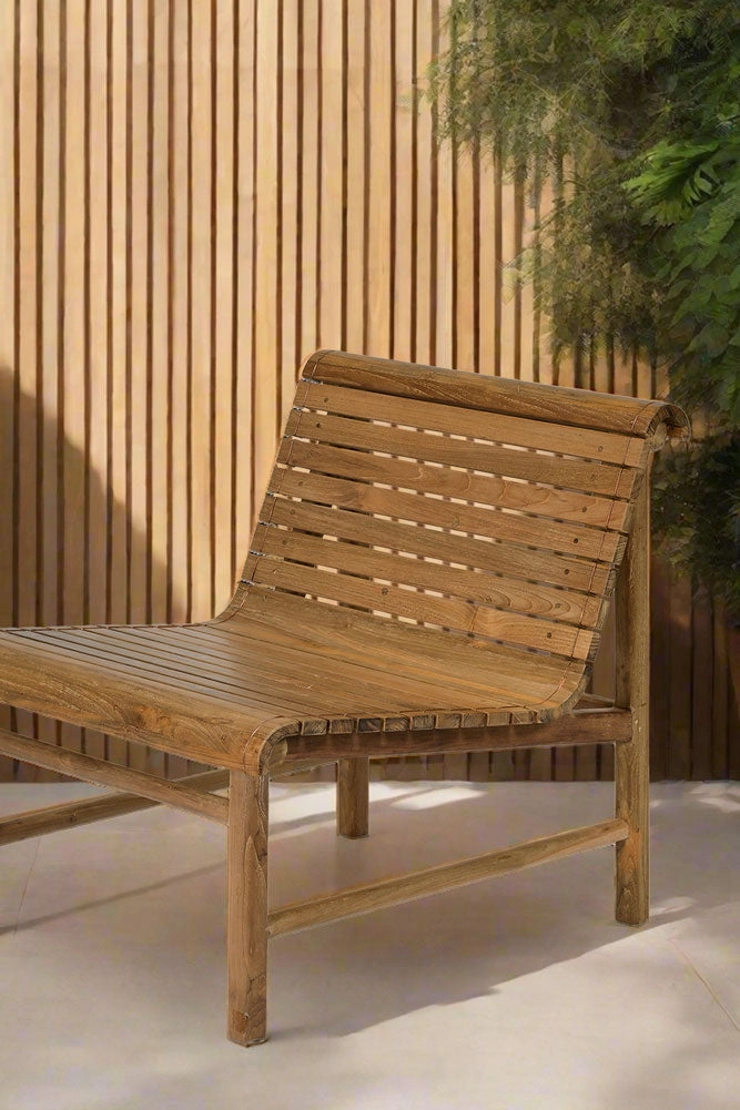 Station Bench Style Wooden Garden Chair