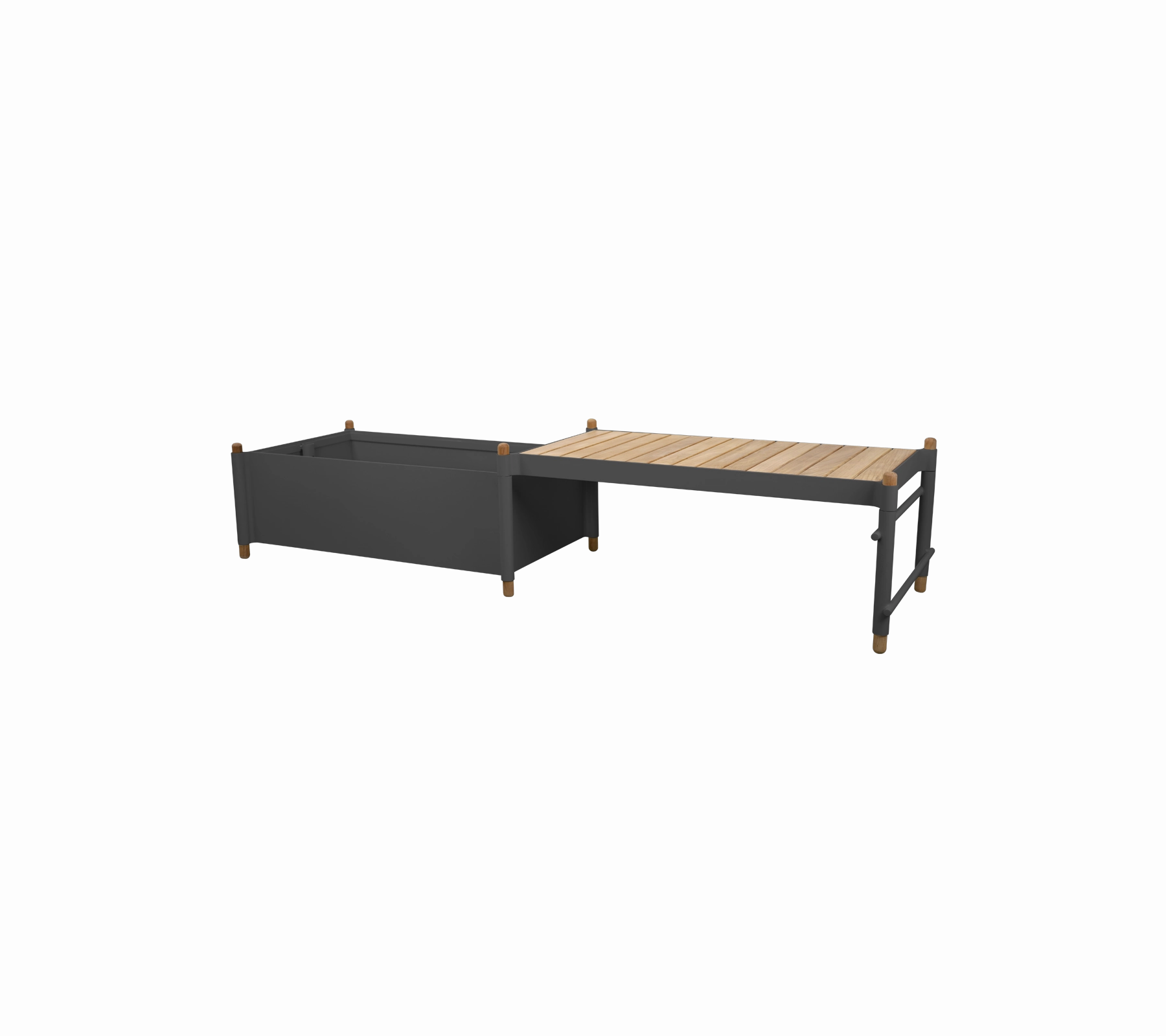 Sticks bench w/planter