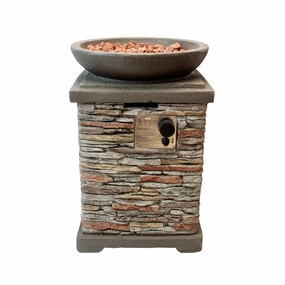 Stone Gas Fire Pit Heater luxury outdoor cooking system setup