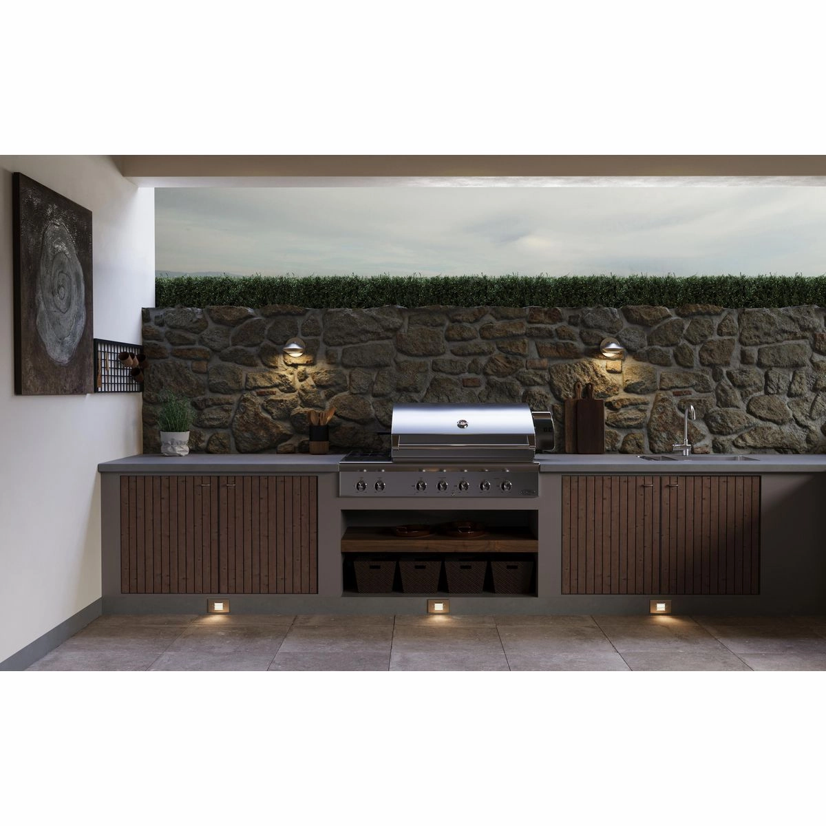 Strata Led LED Wall Lantern Metallic Gray