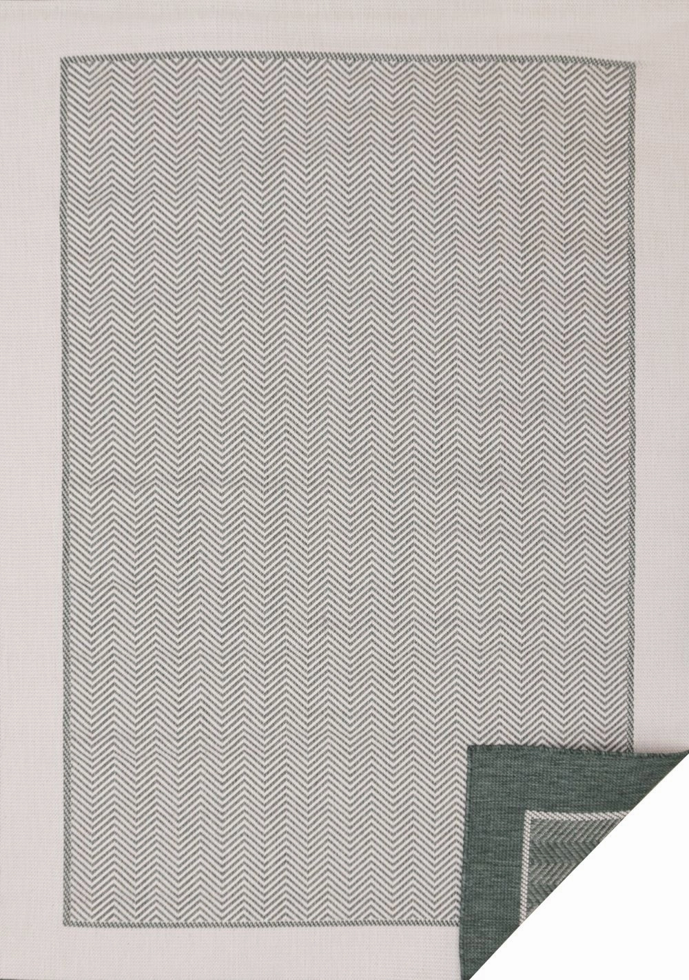 Summer Breeze 5'3" x 7'7" Outdoor Chevron Border Rug - Green, Whiteoutdoor patio furniture set
