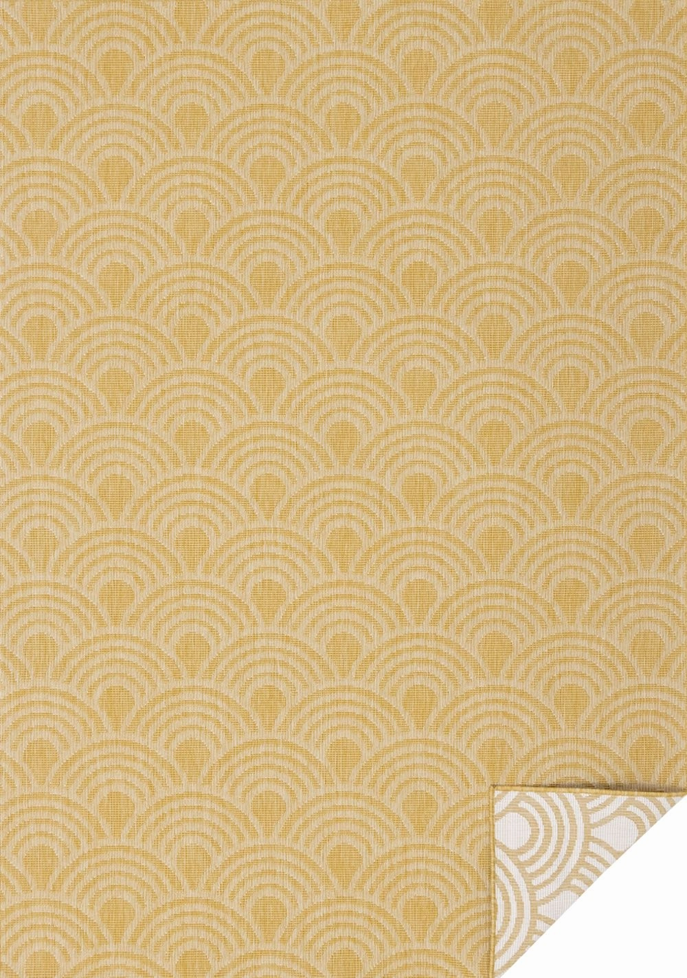 Summer Breeze 5'3" x 7'7" Outdoor Reversible Rug Rainbow Arch Pattern - Yellow, Whiteoutdoor patio furniture set