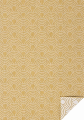 Summer Breeze 5'3" x 7'7" Outdoor Reversible Rug Rainbow Arch Pattern - Yellow, Whiteoutdoor patio furniture set
