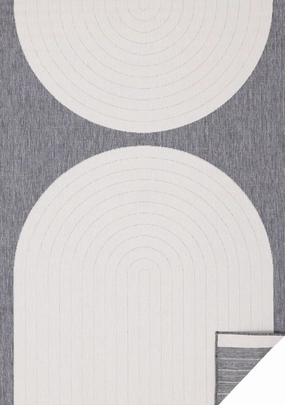 Summer Breeze 5'3" x 7'7" Outdoor Rug Double Arches - Grey, Whiteoutdoor patio furniture set