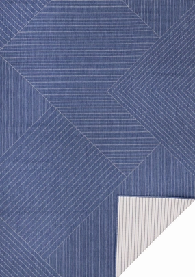 Summer Breeze 5'3" x 7'7" Outdoor Rug Traverse Stripes - Blue, Whiteoutdoor patio furniture set