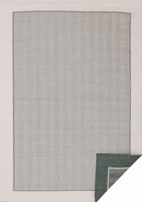 Summer Breeze 6'7" x 9'6" Outdoor Chevron Border Rug - Green, Whiteoutdoor patio furniture set