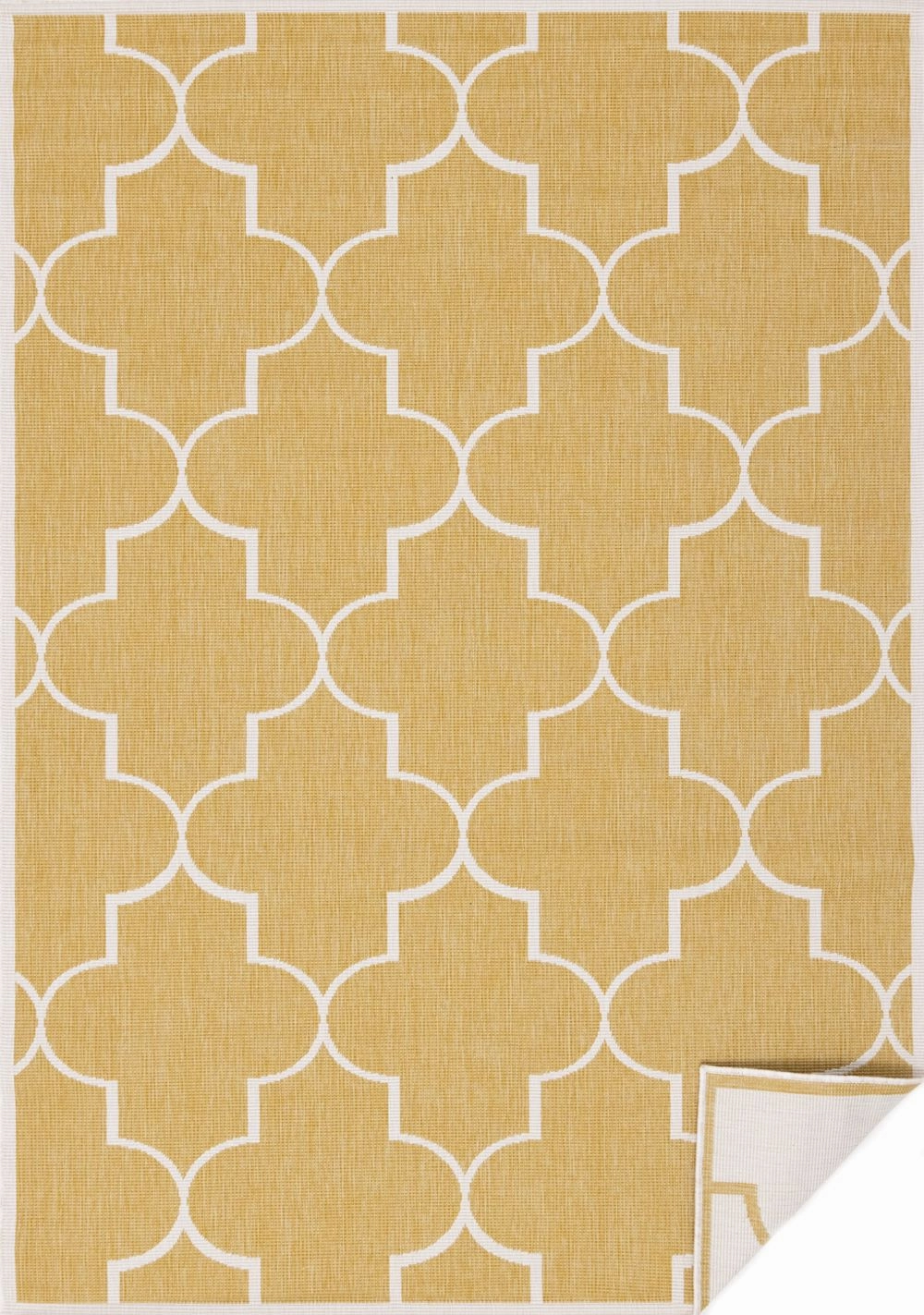 Summer Breeze 6'7" x 9'6" Outdoor Reversible Geometric Rug - Yellow, Whiteoutdoor patio furniture set