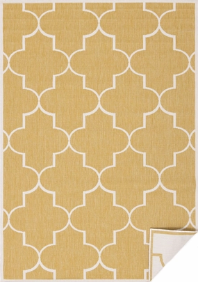 Summer Breeze 6'7" x 9'6" Outdoor Reversible Geometric Rug - Yellow, Whiteoutdoor patio furniture set