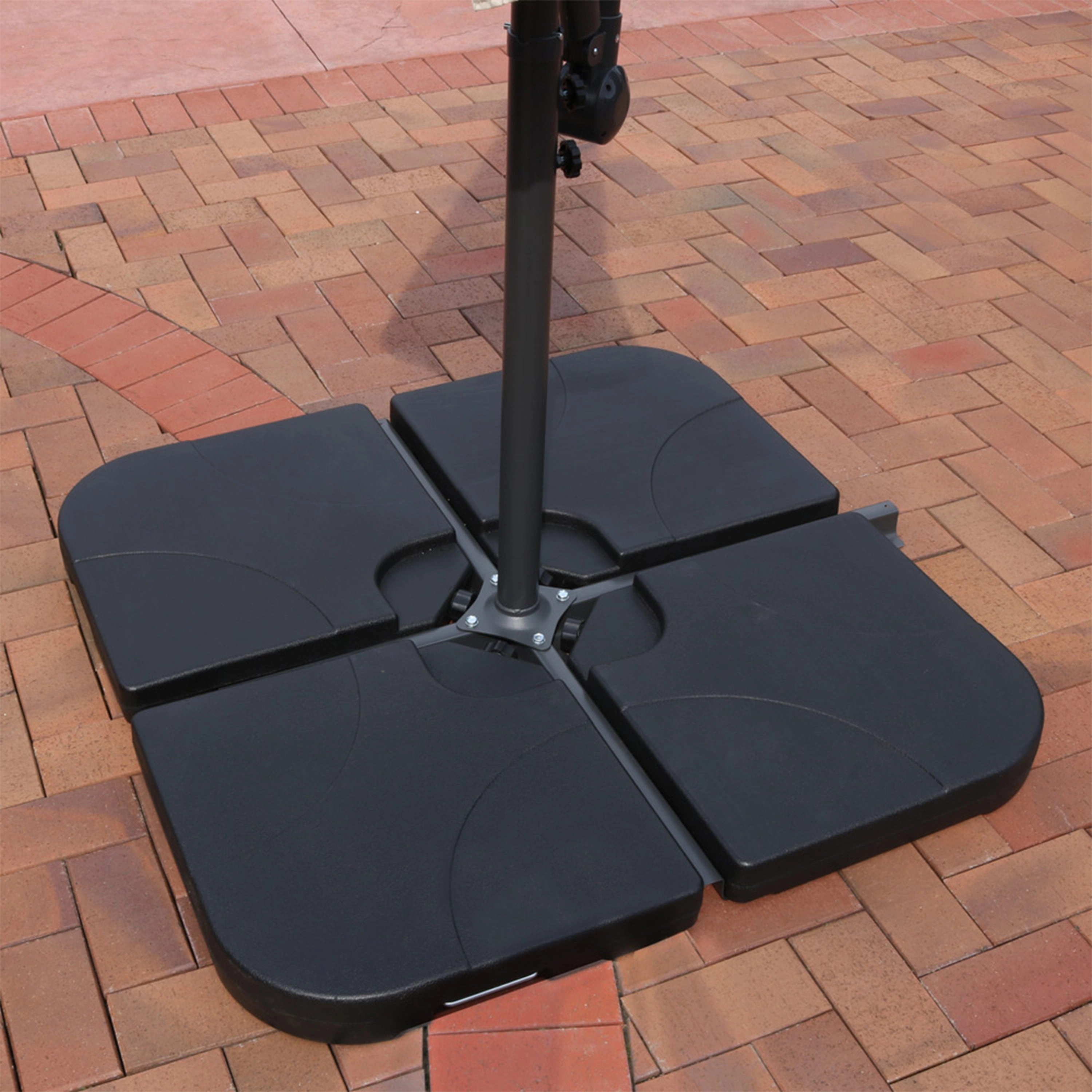 Sunnydaze 10' Offset Patio Umbrella with Cantilever and Cross Base