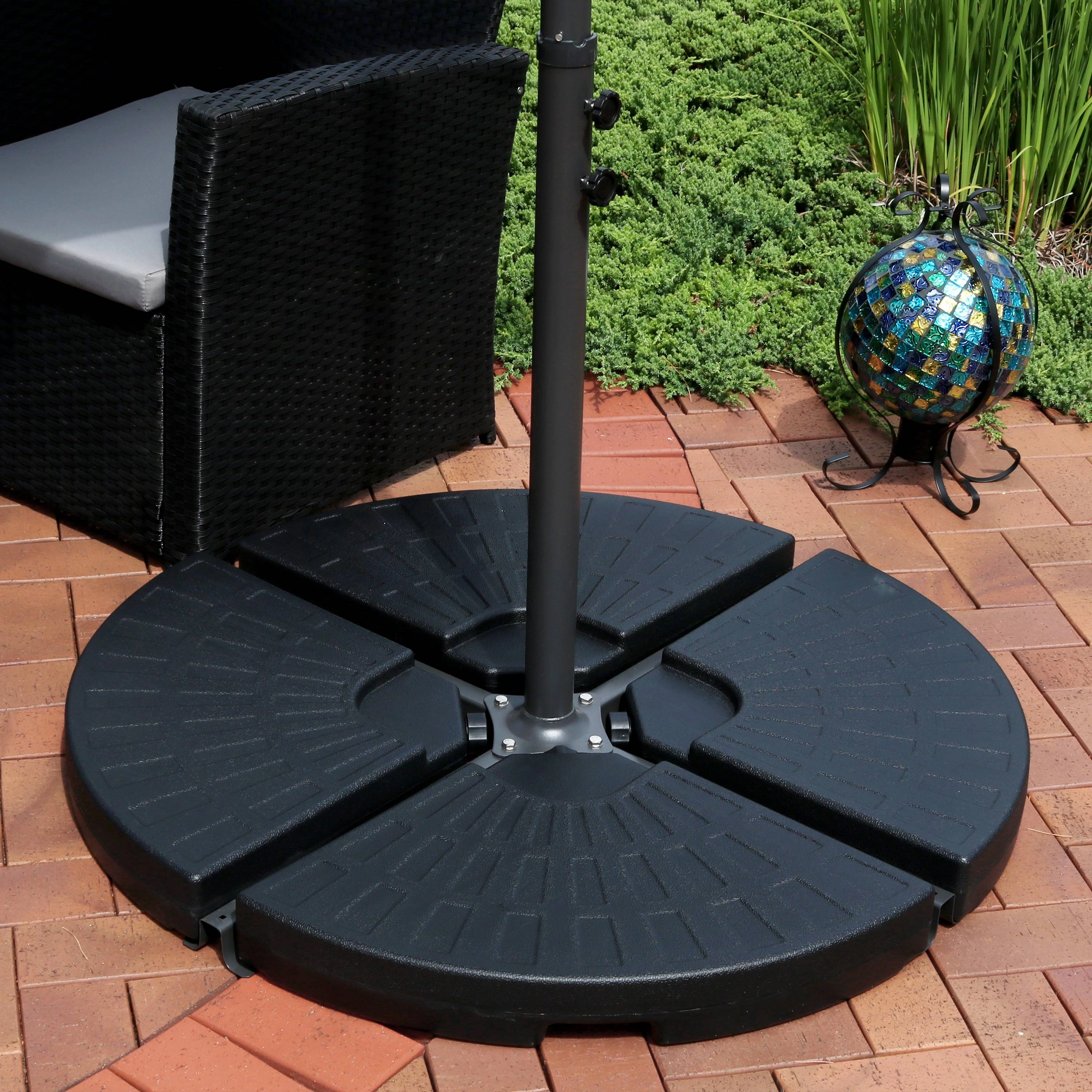 Sunnydaze 10' Offset Patio Umbrella with Cantilever and Cross Base