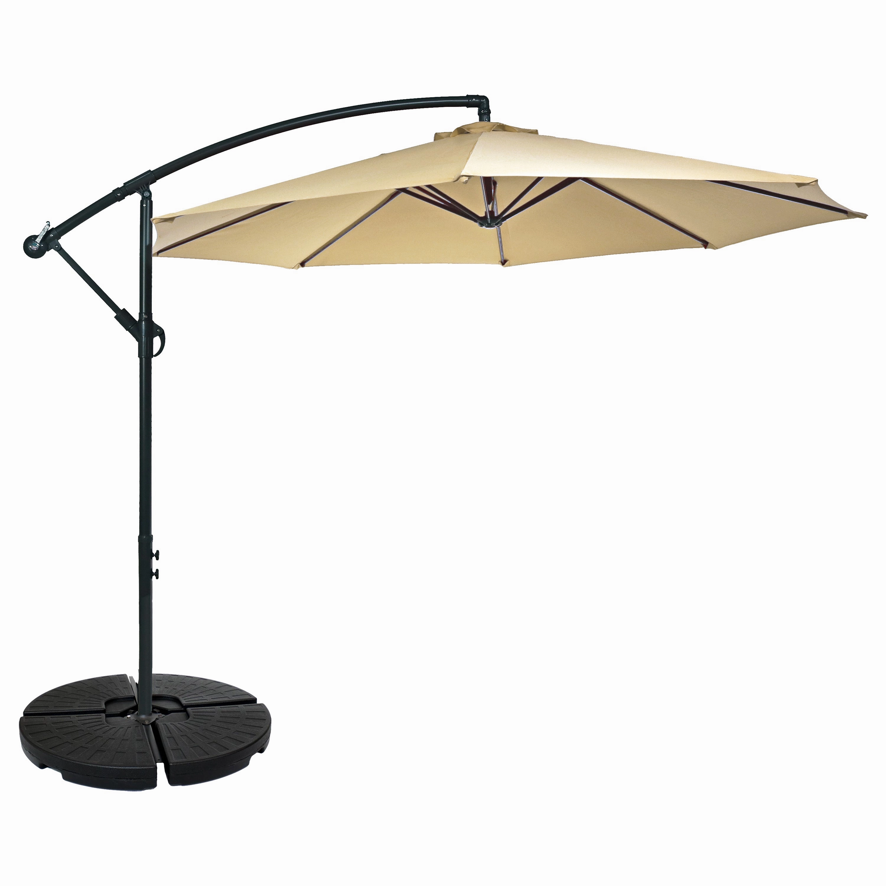 Sunnydaze 10' Offset Patio Umbrella with Cantilever and Cross Base