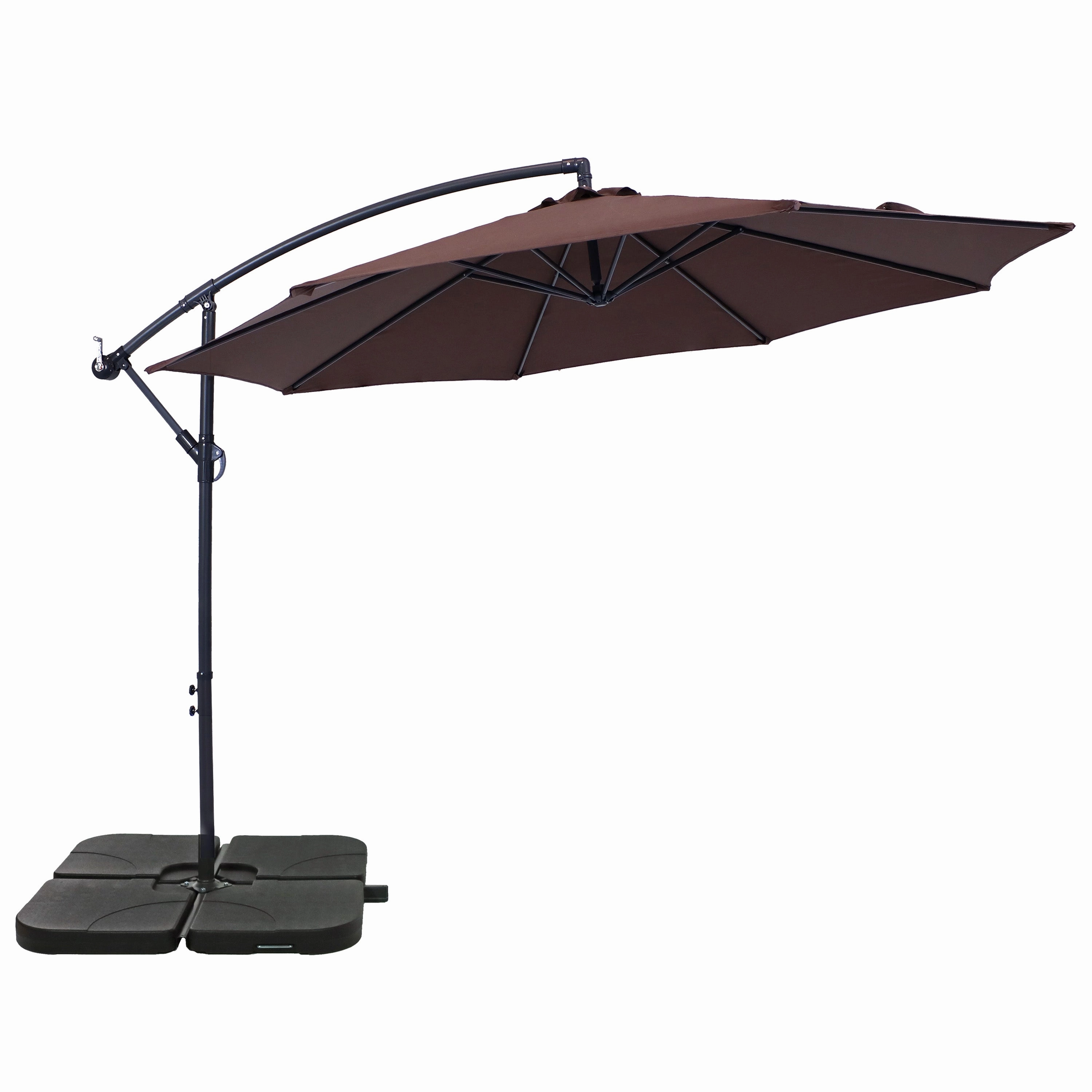 Sunnydaze 10' Offset Patio Umbrella with Cantilever and Cross Base