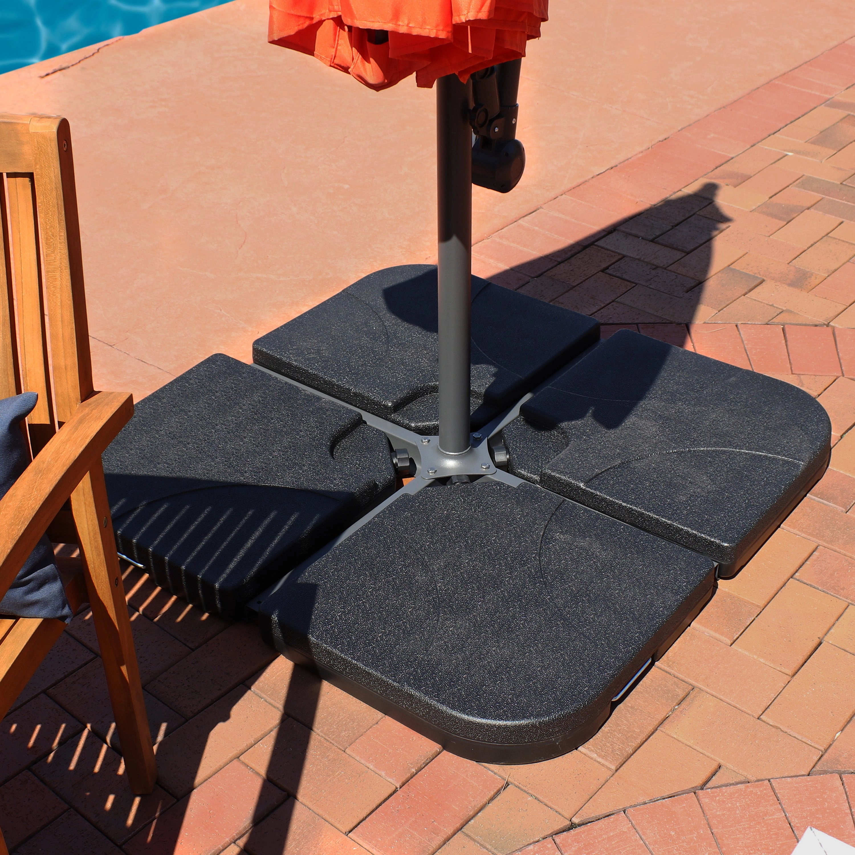 Sunnydaze 10' Offset Patio Umbrella with Cantilever and Cross Base
