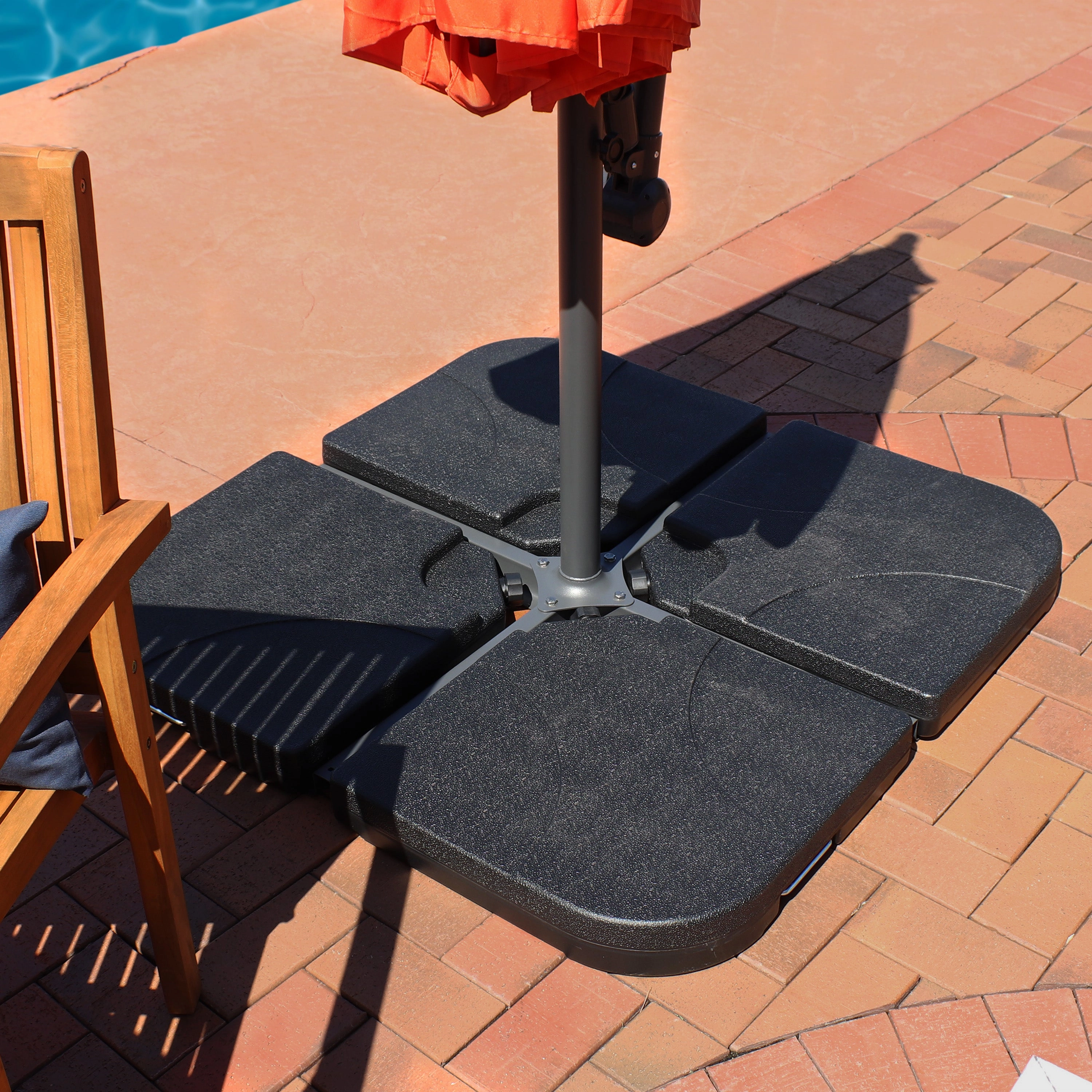 Sunnydaze 10' Offset Patio Umbrella with Cantilever and Cross Base