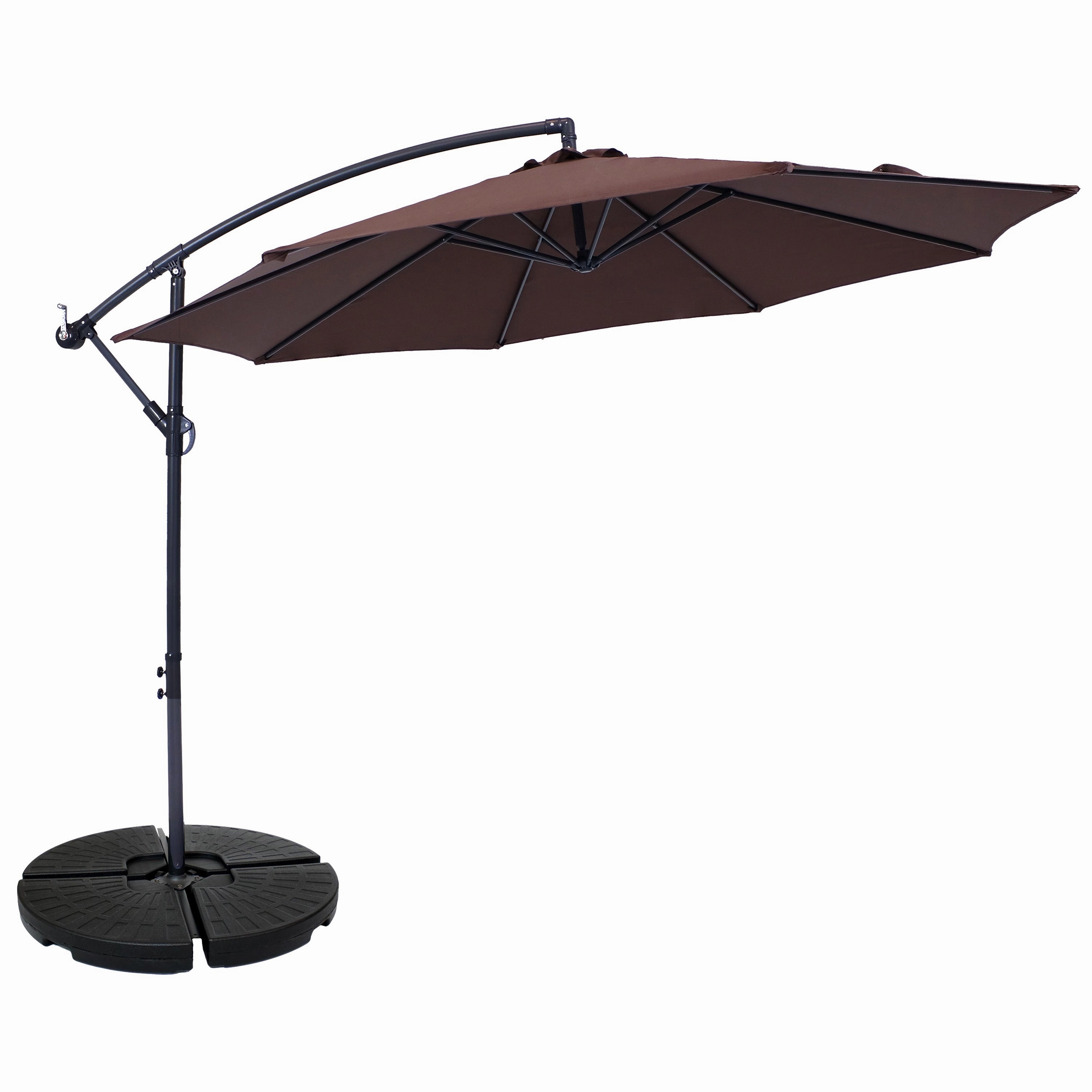 Sunnydaze 10' Offset Patio Umbrella with Cantilever and Cross Base