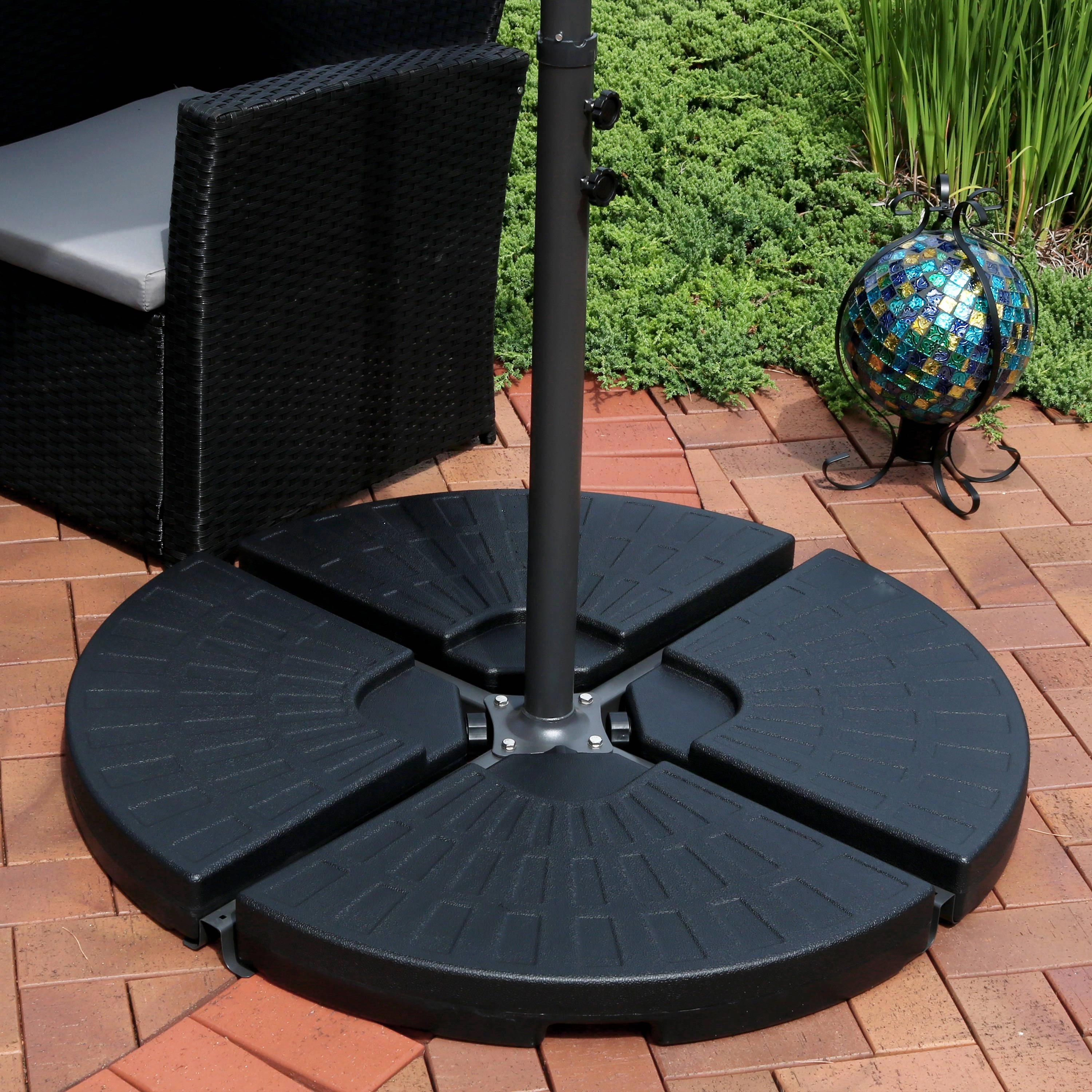 Sunnydaze 10' Offset Patio Umbrella with Cantilever and Cross Base