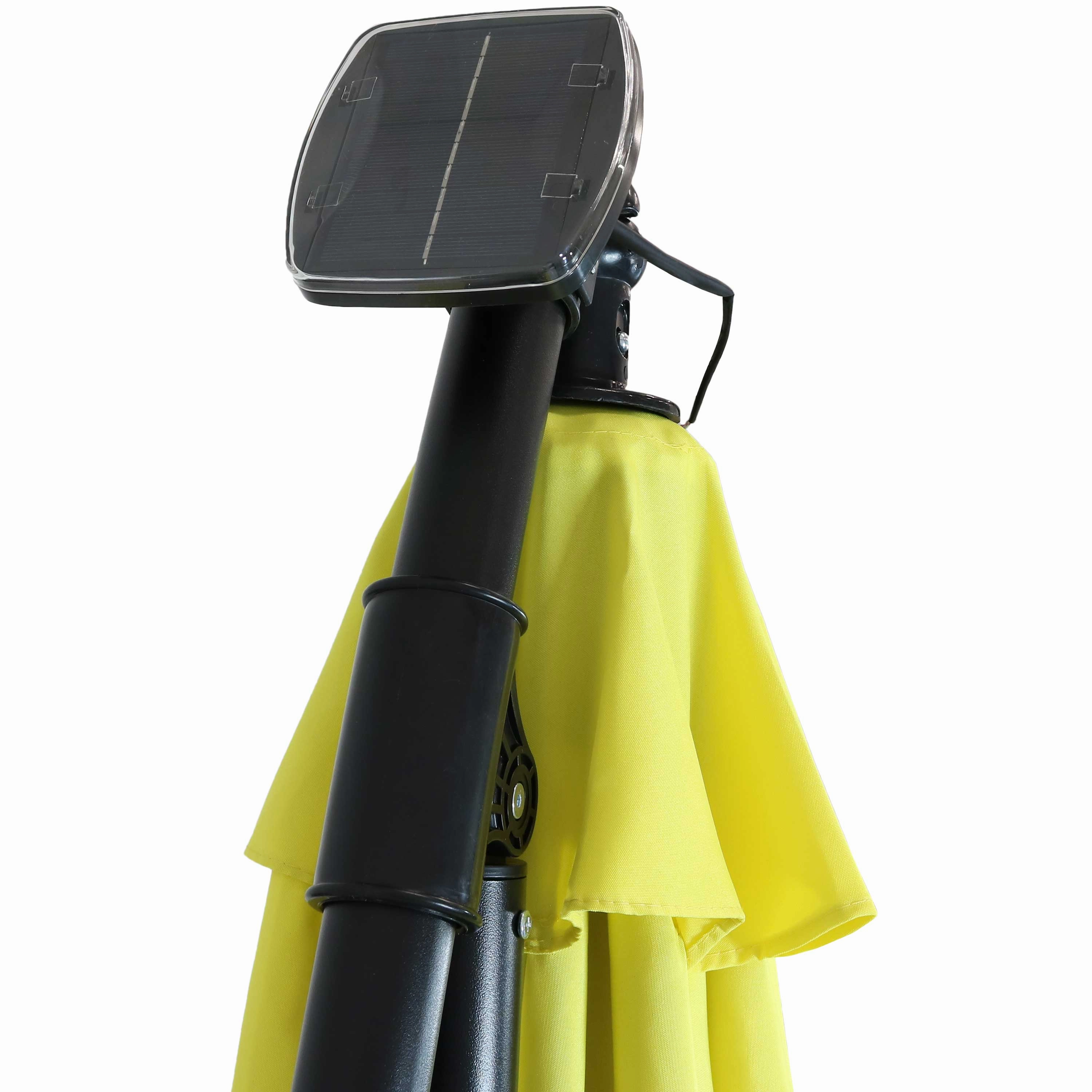 Sunnydaze 10' Offset Patio Umbrella with Solar LED Lights