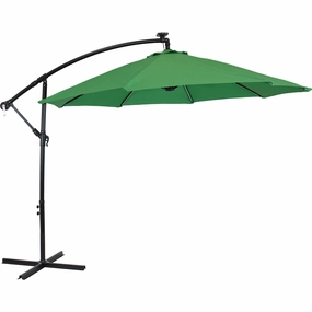 Sunnydaze 10' Offset Patio Umbrella with Solar LED Lightsadjustable height outdoor parasol