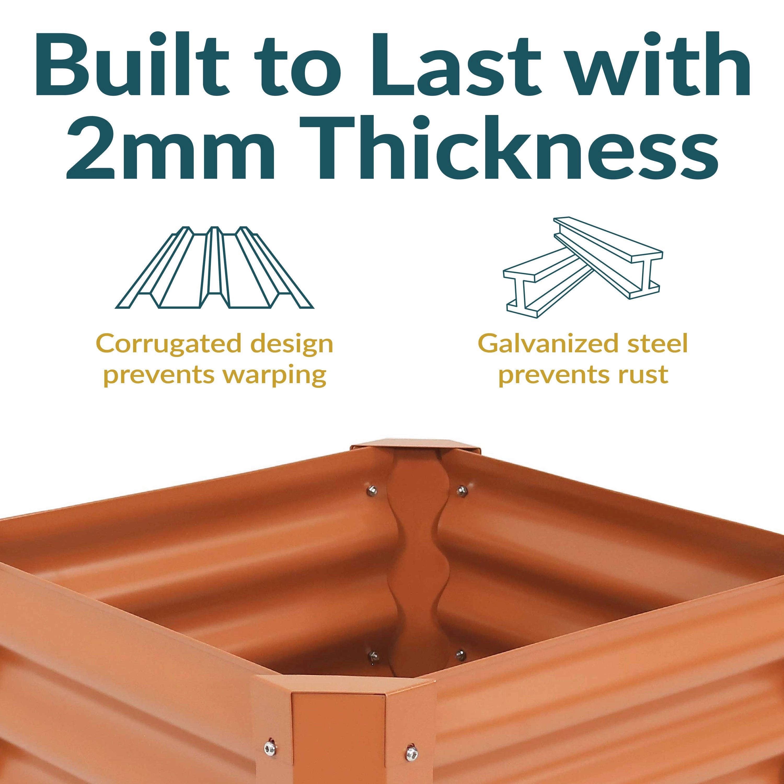 Sunnydaze 22" Square Steel Raised Garden Bed