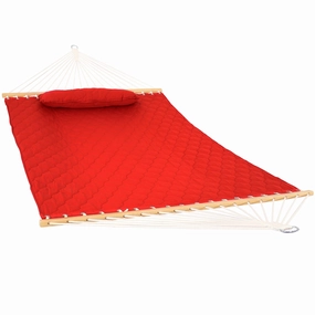 Sunnydaze 2-Person Quilted Hammock with Bolster Pillow double size outdoor hammock for couples