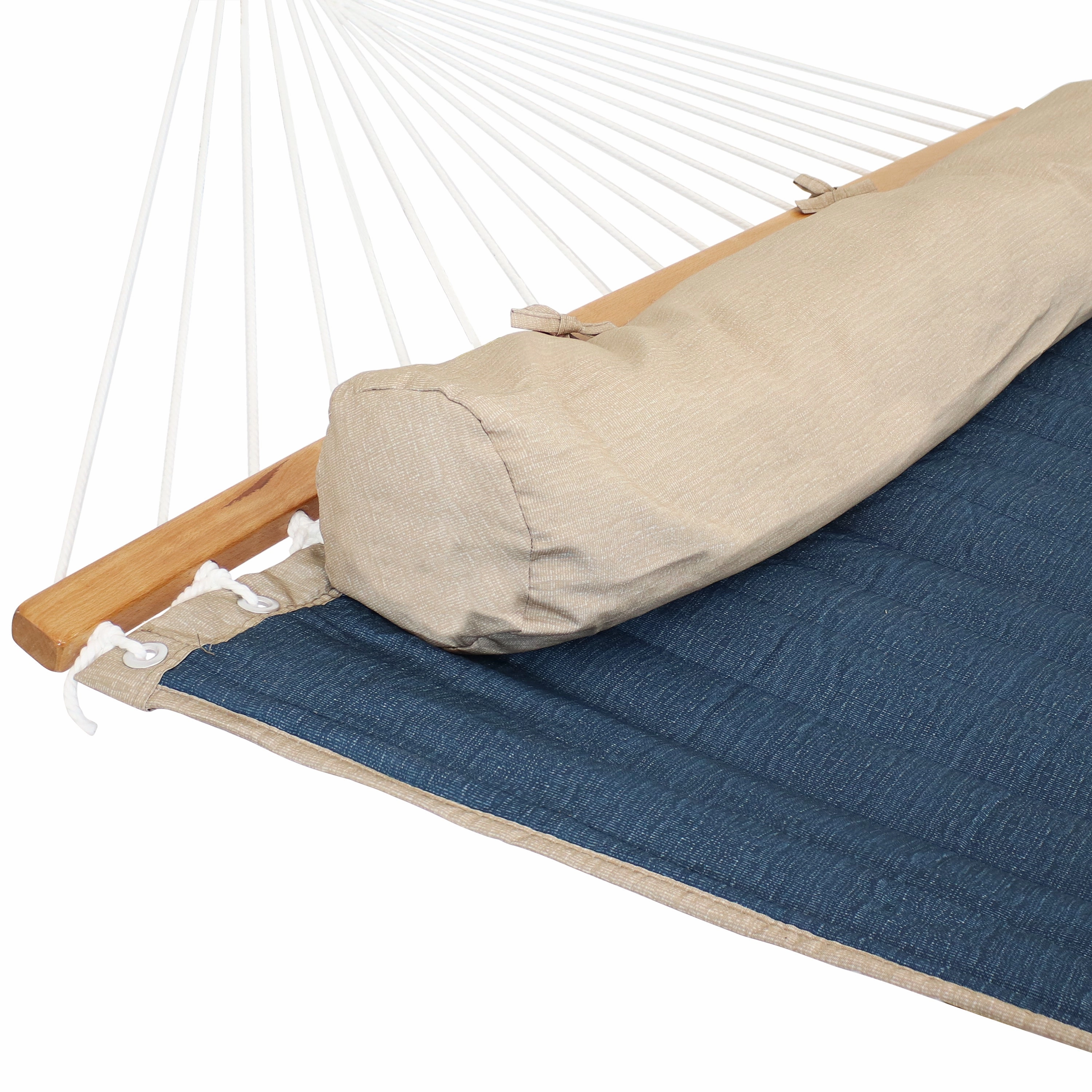 Sunnydaze 2-Person Quilted Hammock with Bolster Pillow
