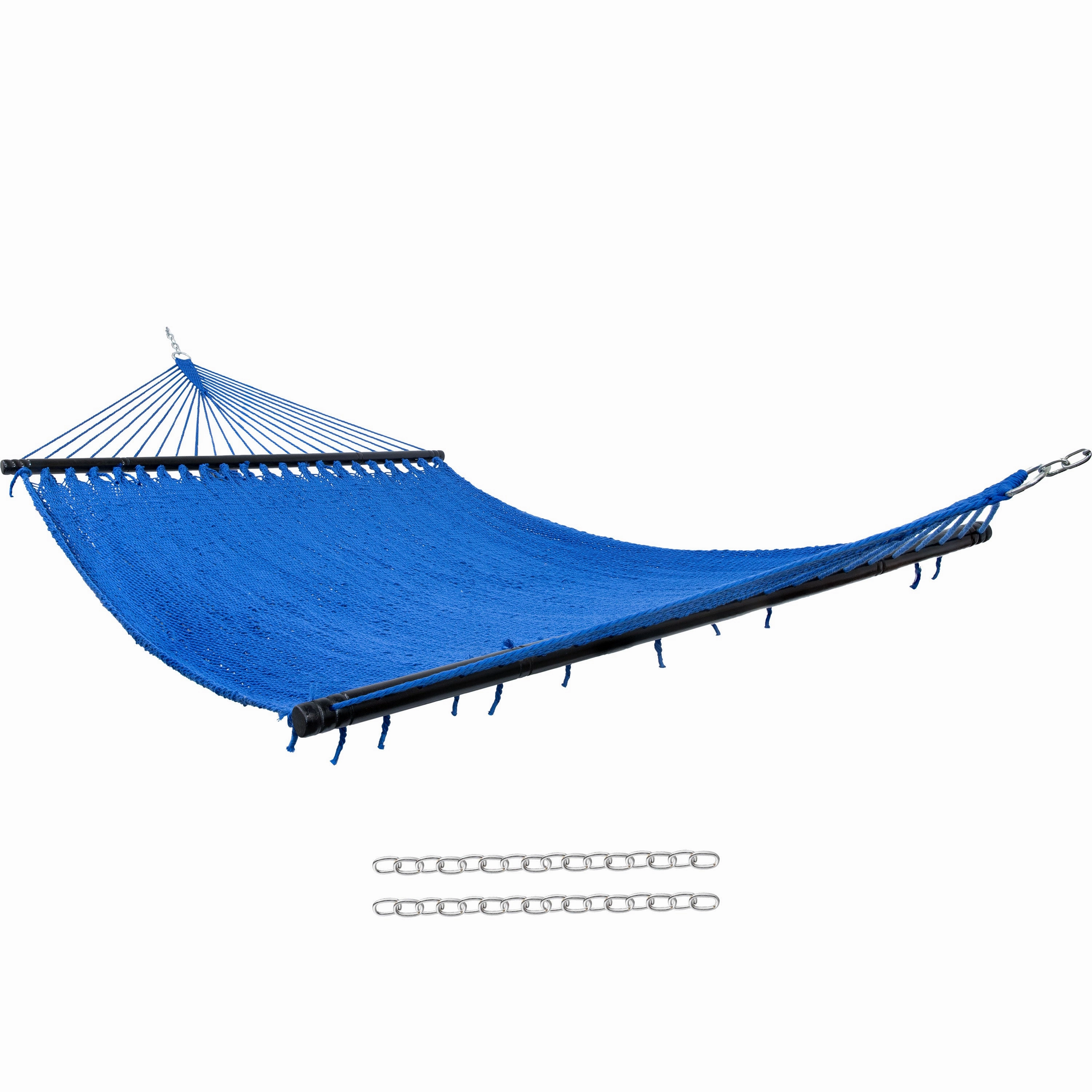 Sunnydaze 2-Person Soft-Spun Polyester Rope Hammock with Stand