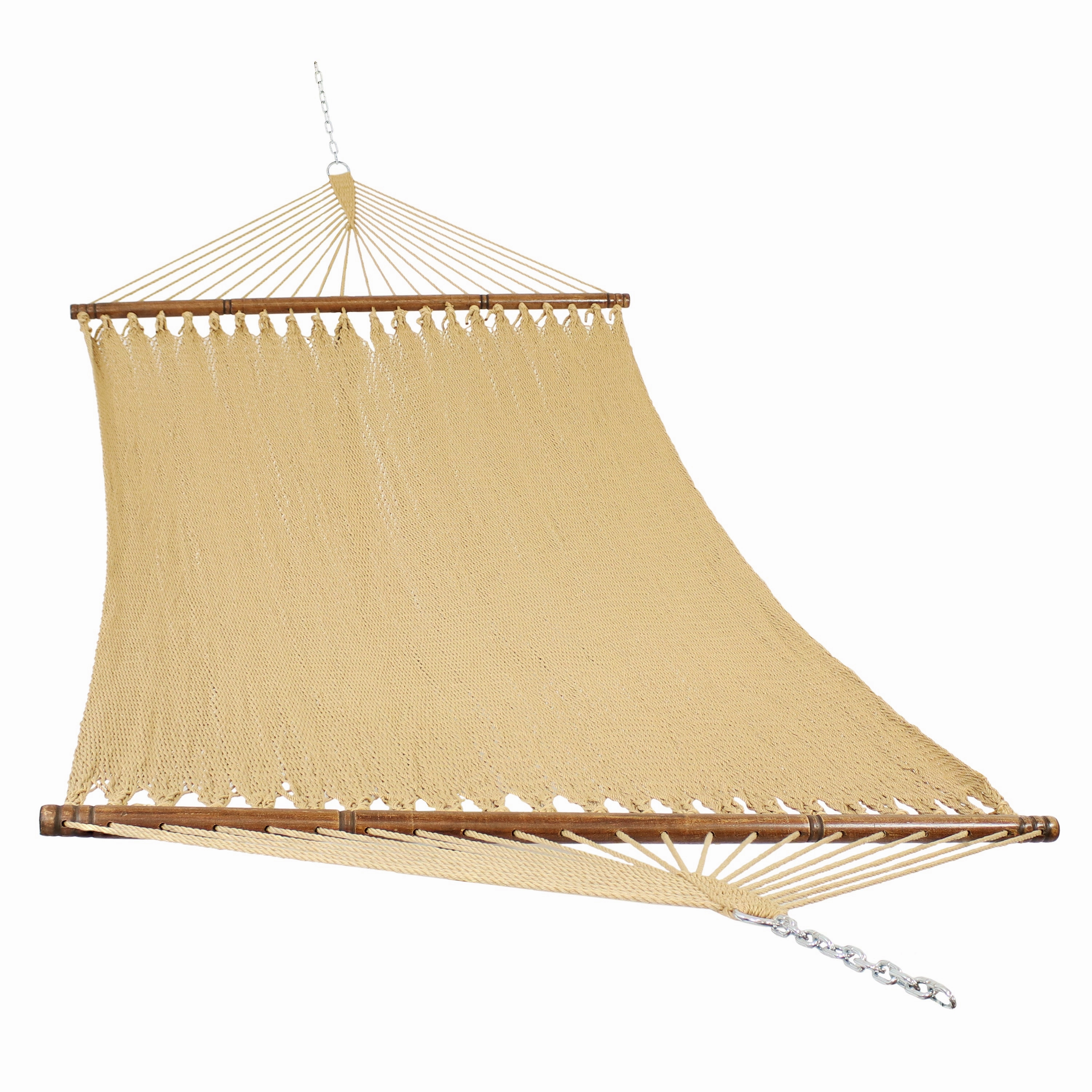 Sunnydaze 2-Person Soft-Spun Polyester Rope Hammock with Stand