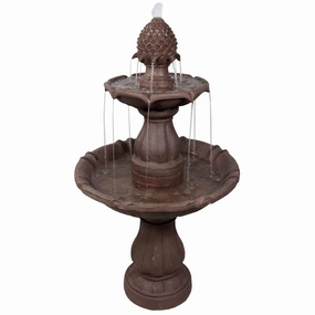Sunnydaze 2-Tier Curved Plinth Outdoor Water Fountain - 38"outdoor garden water fountain