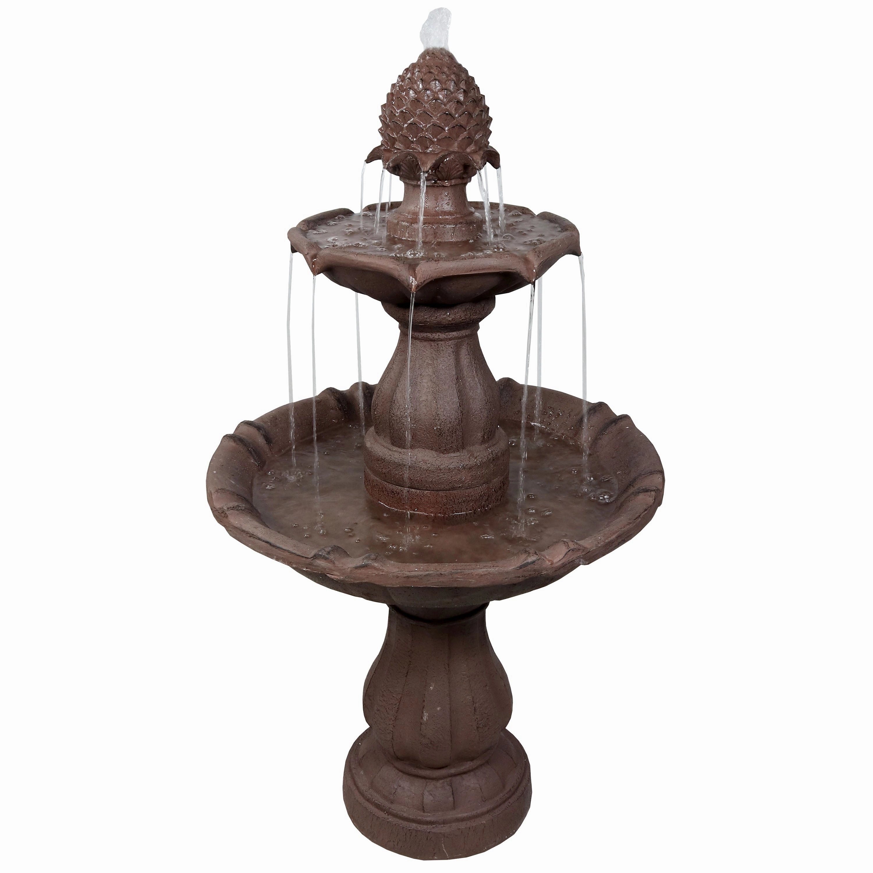 Sunnydaze 2-Tier Curved Plinth Outdoor Water Fountain - 38"outdoor garden water fountain