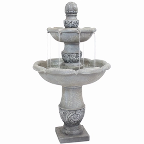 Sunnydaze 2-Tier Outdoor Water Fountain - French Garden Design - 50" - Dusty Grayoutdoor garden water fountain