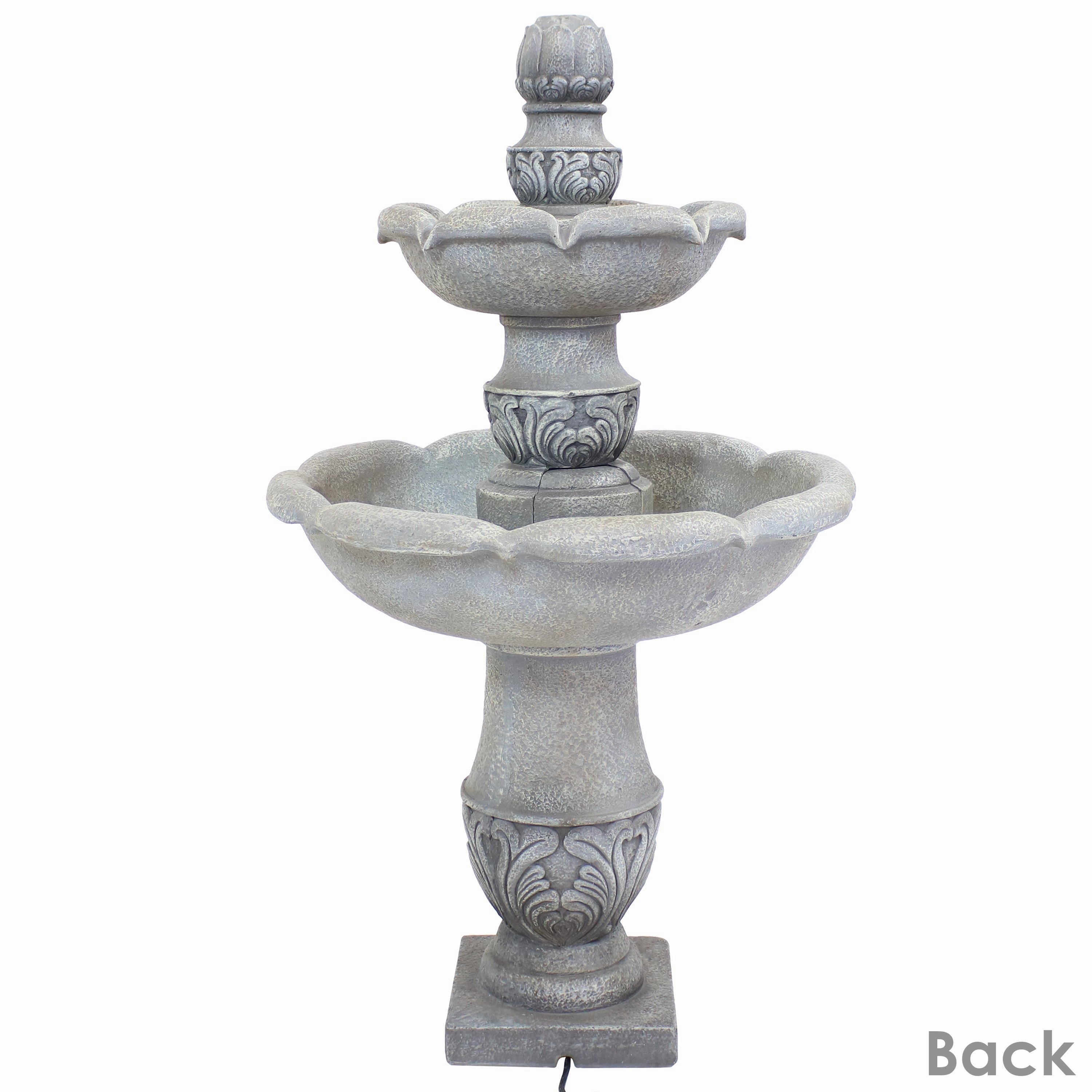 Sunnydaze 2-Tier Outdoor Water Fountain - French Garden Design - 50" - Dusty Gray