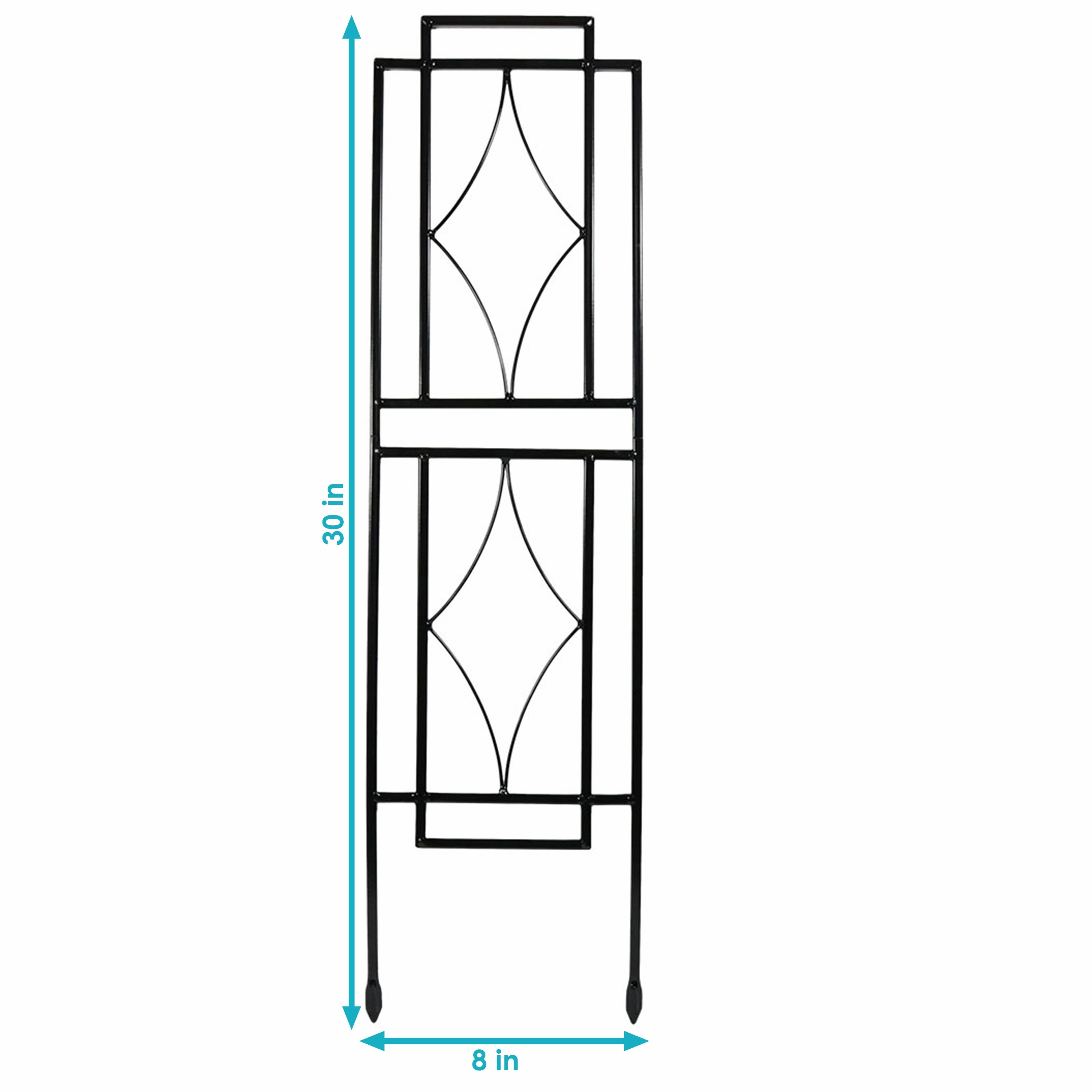 Sunnydaze 30" Contemporary Metal Garden Trellis - Set of 2
