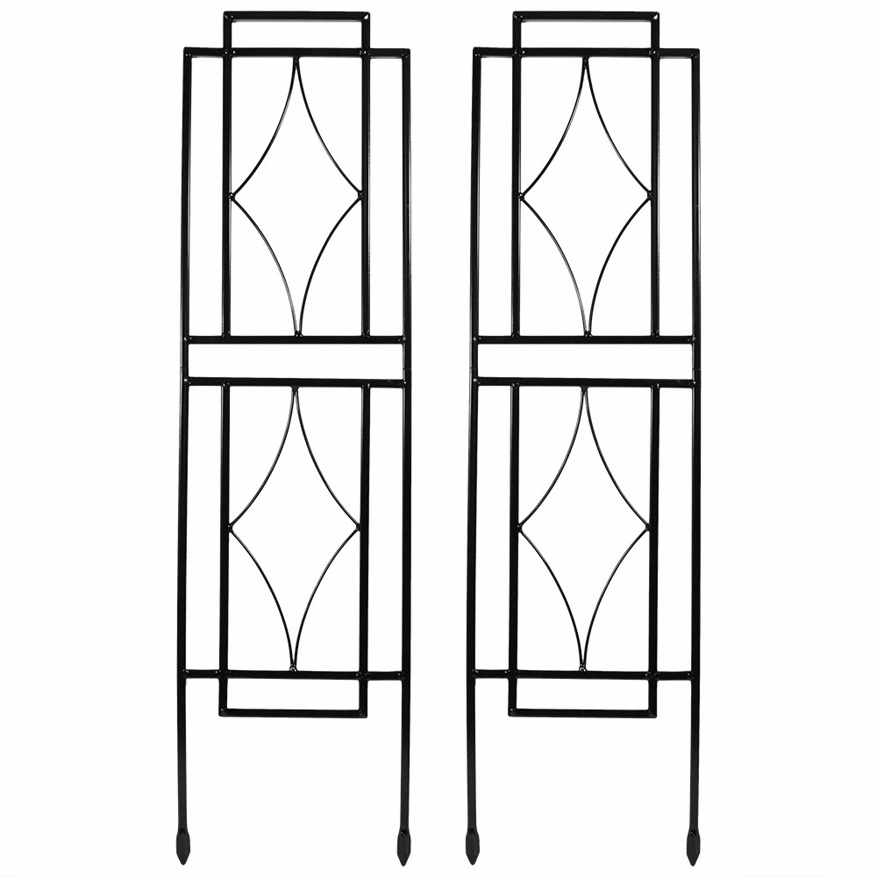 Sunnydaze 30" Contemporary Metal Garden Trellis - Set of 2 decorative outdoor planter box designs
