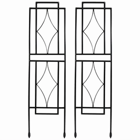 Sunnydaze 30" Contemporary Metal Garden Trellis - Set of 2 decorative outdoor planter box designs