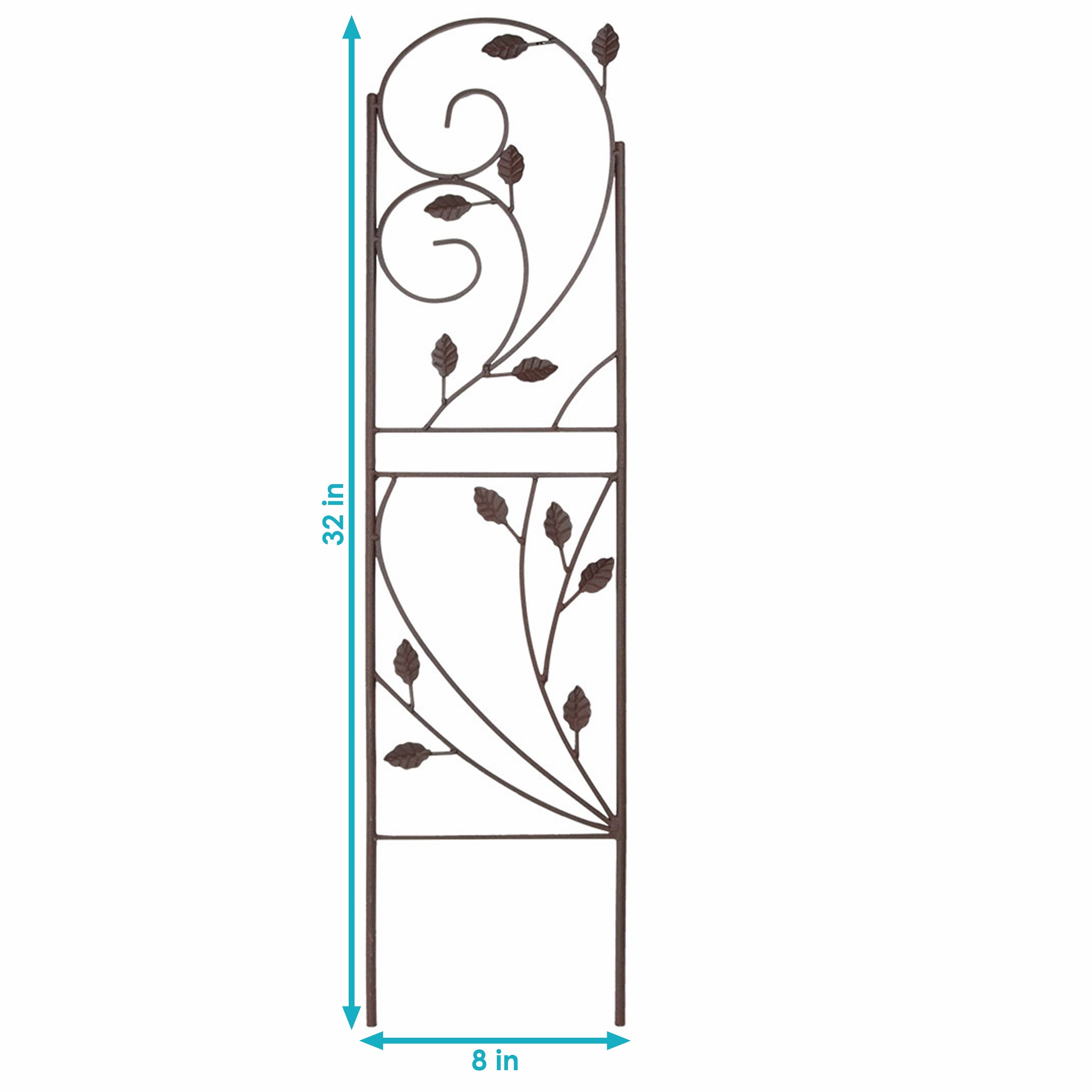 Sunnydaze 32" Rustic Plant Design Garden Trellis - Set of 2