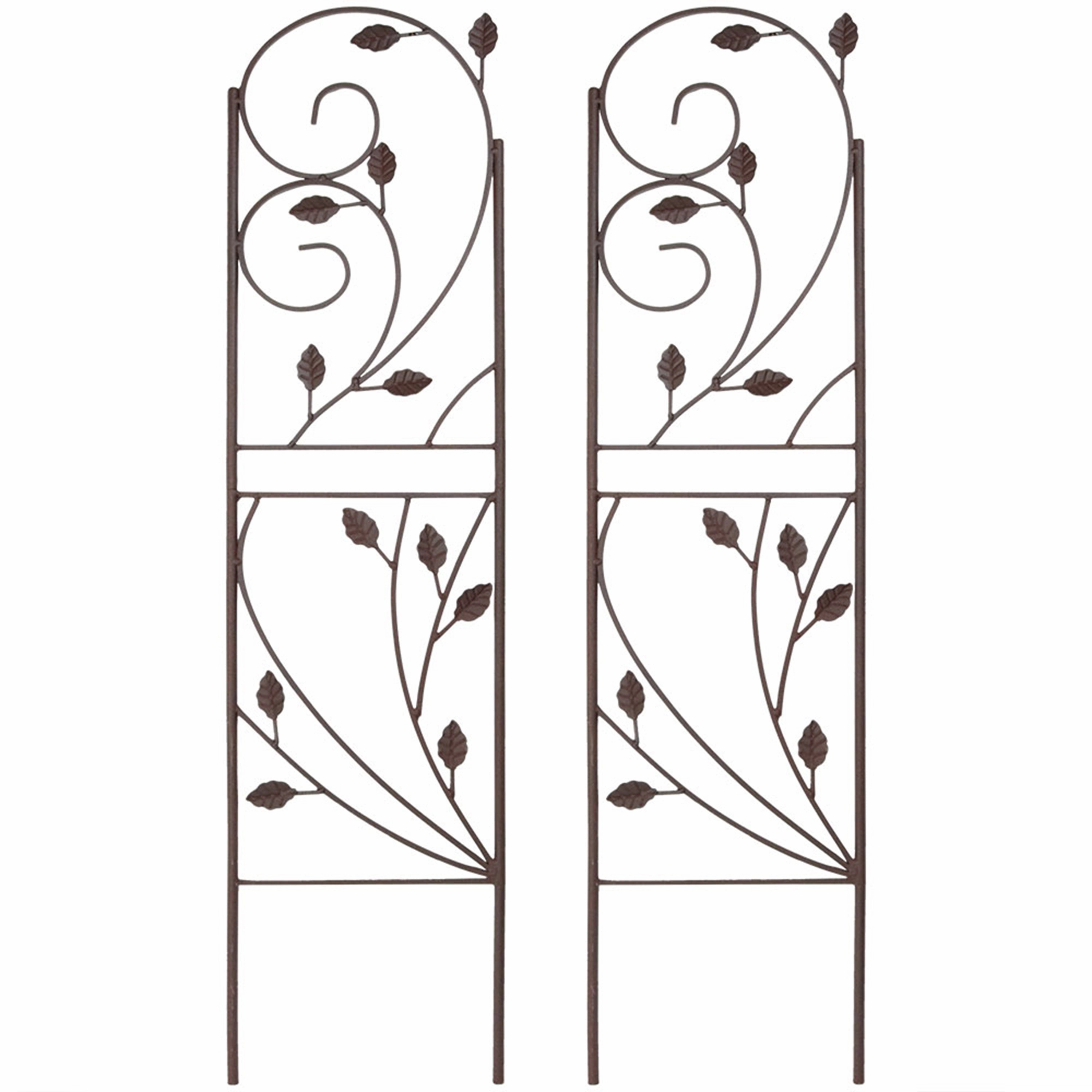 Sunnydaze 32" Rustic Plant Design Garden Trellis - Set of 2 decorative outdoor planter box designs