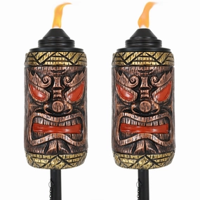 Sunnydaze 3-in-1 Tiki Face Outdoor Patio Torchoutdoor garden decorative ornaments