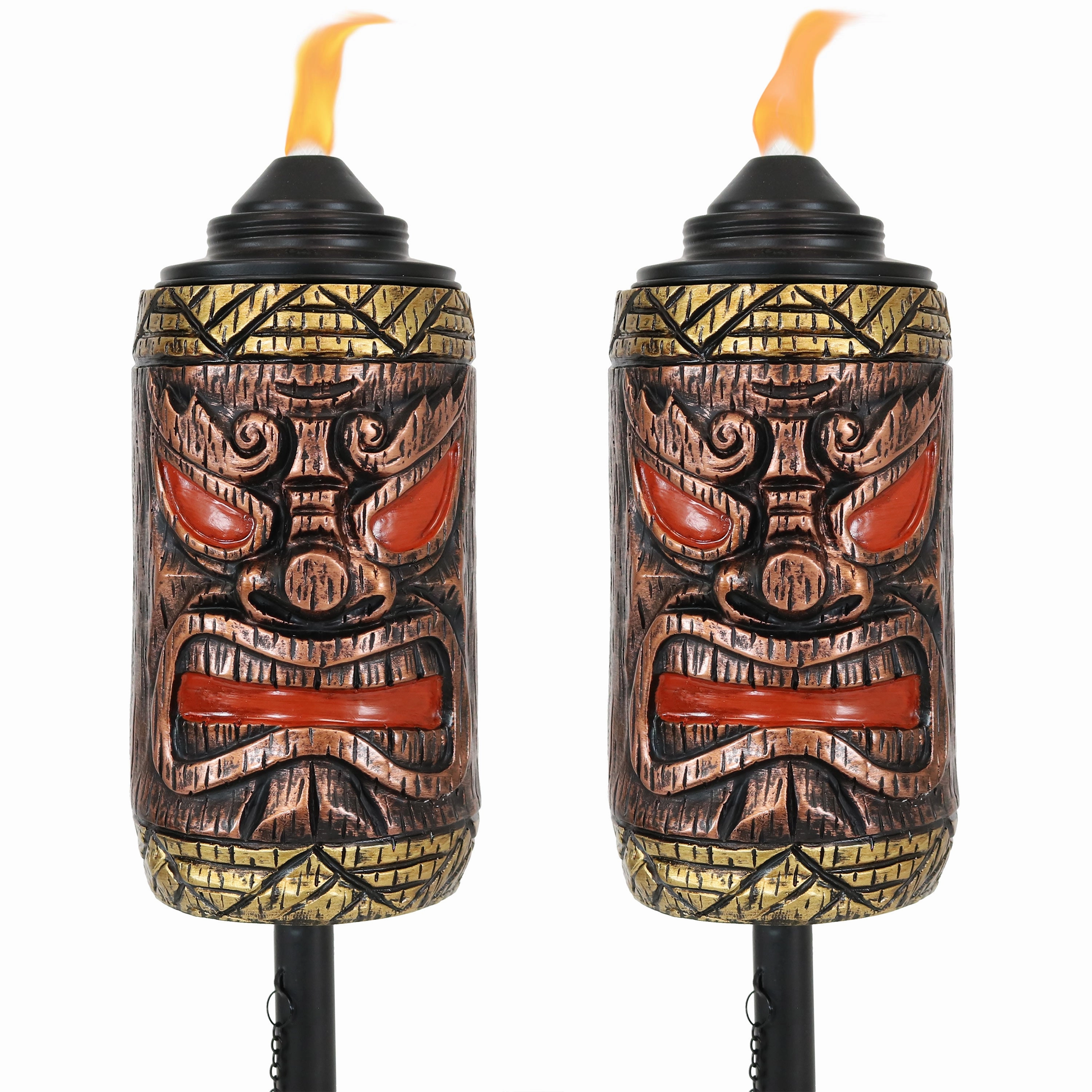 Sunnydaze 3-in-1 Tiki Face Outdoor Patio Torchoutdoor garden decorative ornaments