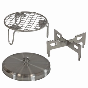 Sunnydaze 3-Piece Accessory Kit for Stainless Steel Smokeless Fire Pit - 5.5"portable outdoor fire pit with lid