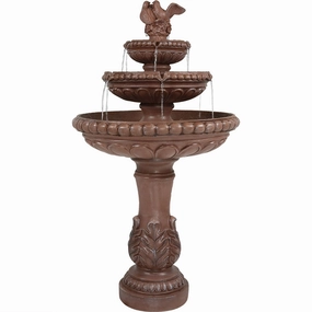 Sunnydaze 3-Tier Dove Pair Outdoor Water Fountain - 43" Houtdoor garden water fountain