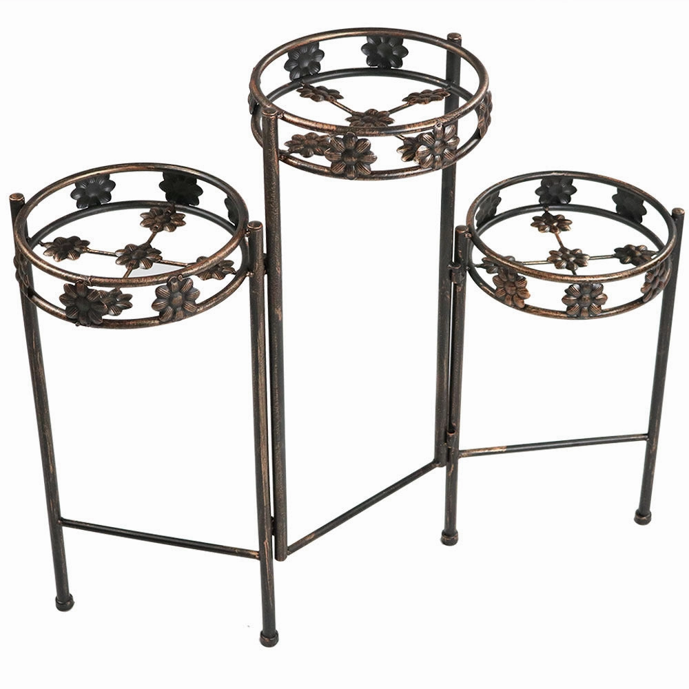 Sunnydaze 3-Tier Folding Plant Stand - 29" decorative outdoor planter box designs
