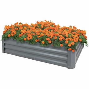 Sunnydaze 47" Steel Rectangle Raised Garden Bed decorative outdoor planter box designs