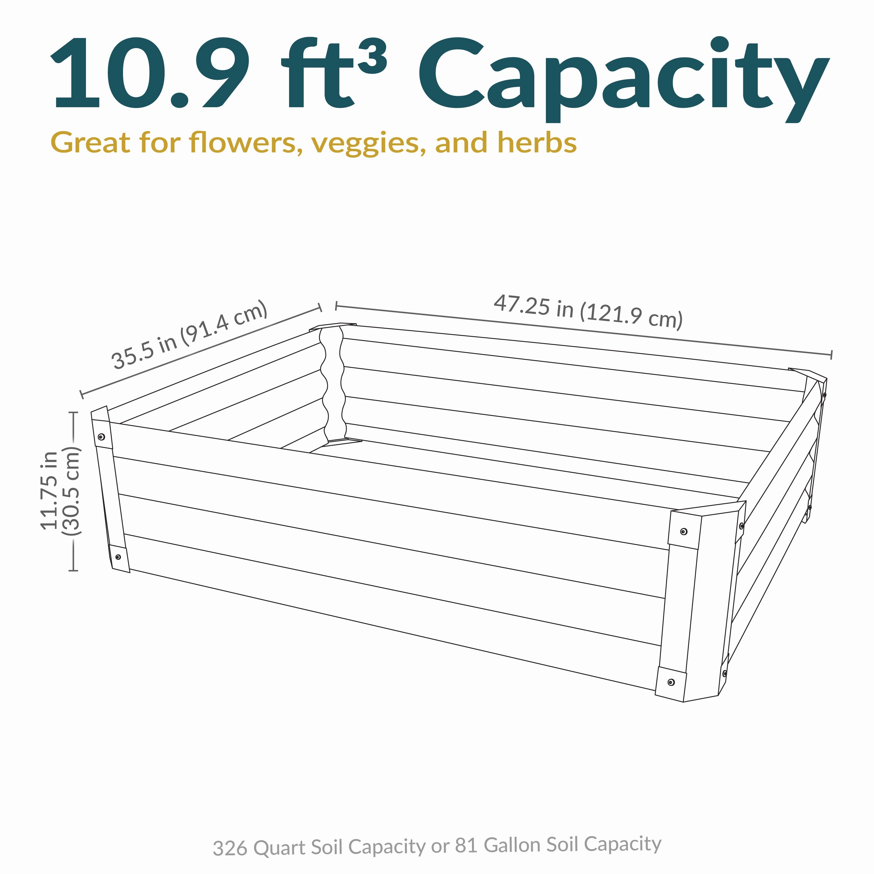 Sunnydaze 47" Steel Rectangle Raised Garden Bed