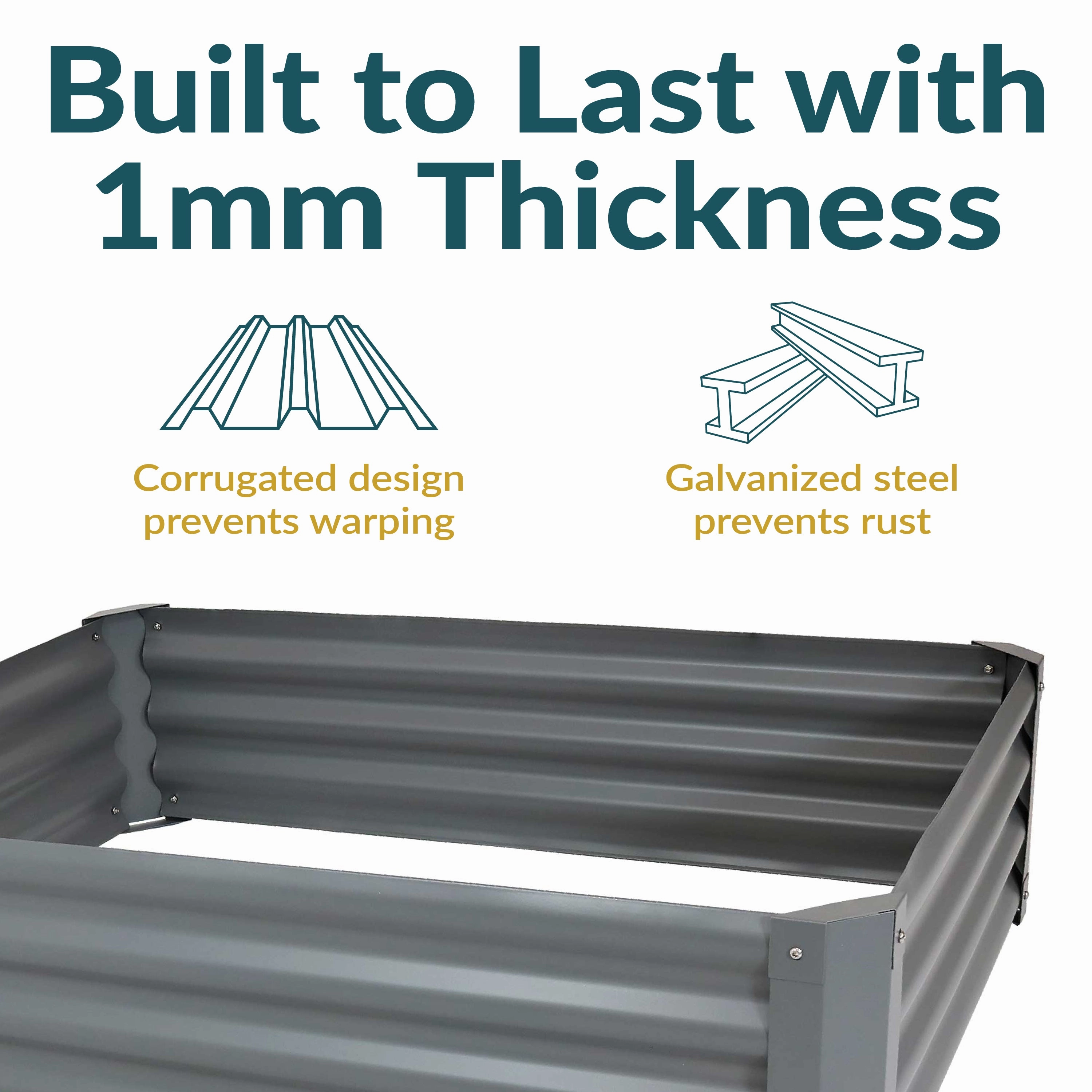 Sunnydaze 47" Steel Rectangle Raised Garden Bed