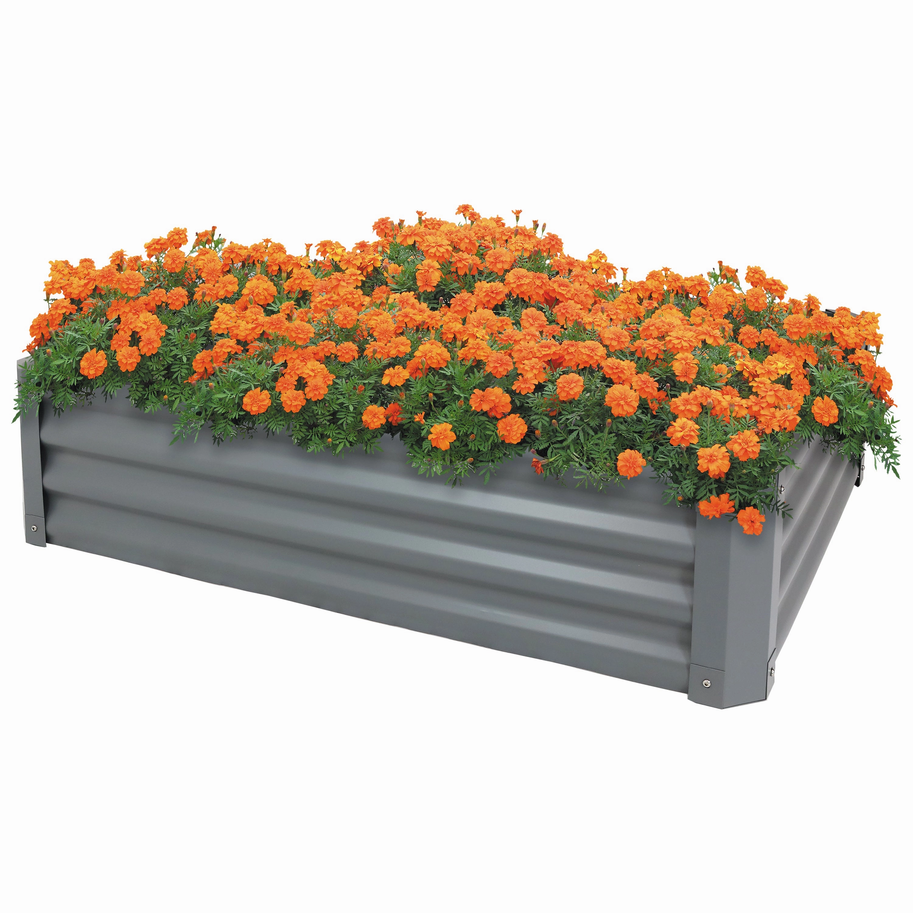 Sunnydaze 47" Steel Rectangle Raised Garden Bed decorative outdoor planter box designs