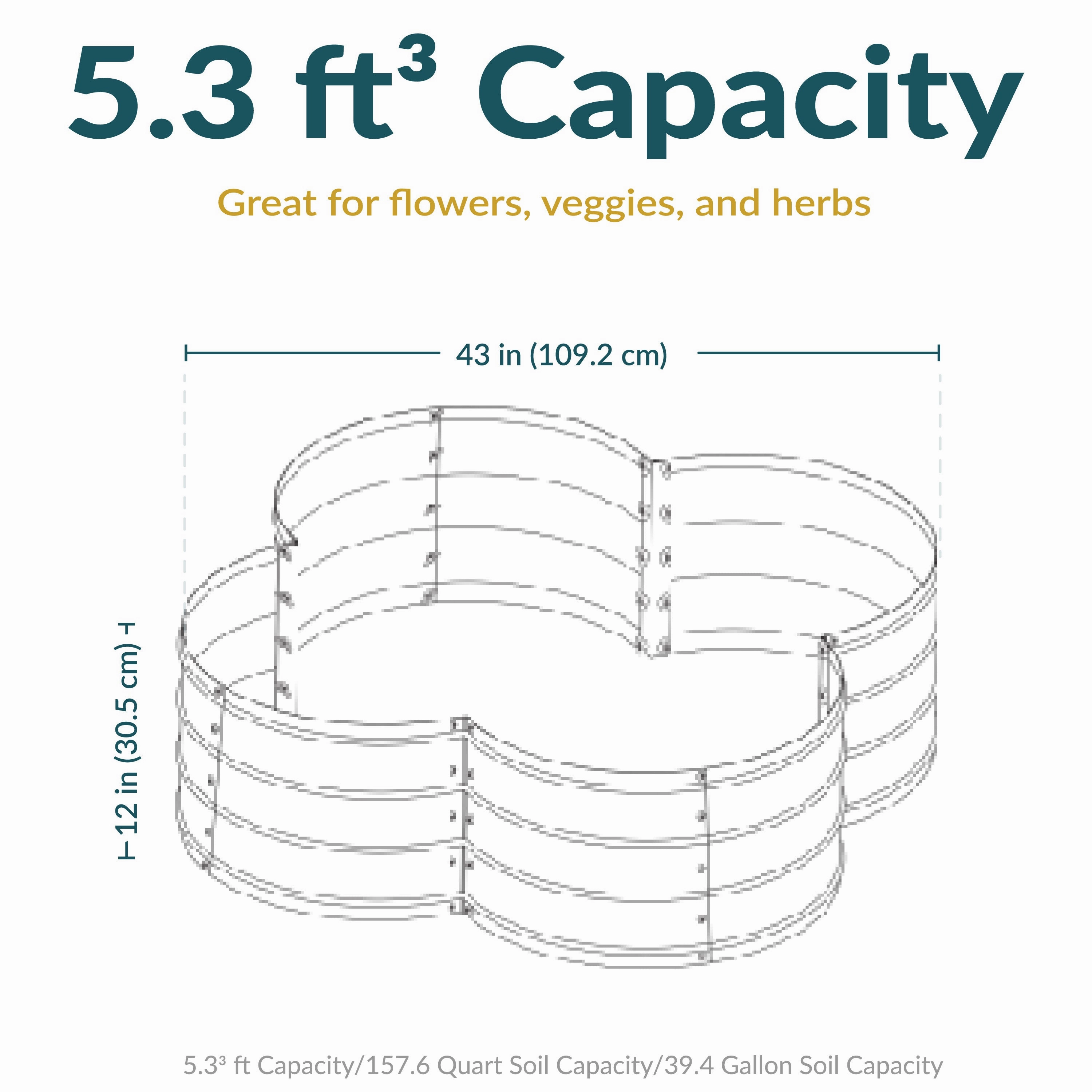 Sunnydaze 4-Leaf Clover-Shaped Galvanized Steel Raised Garden Bed