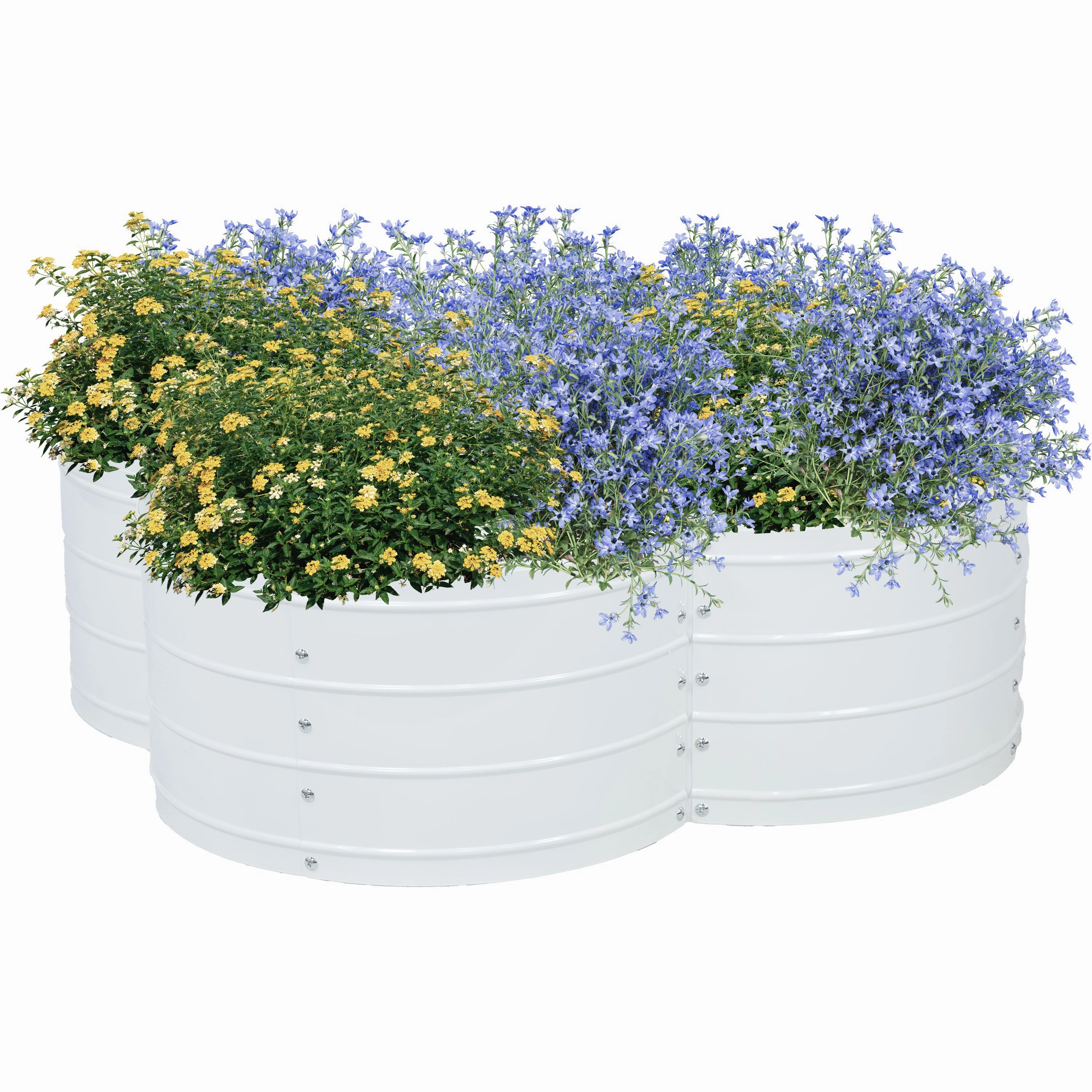Sunnydaze 4-Leaf Clover-Shaped Galvanized Steel Raised Garden Bed