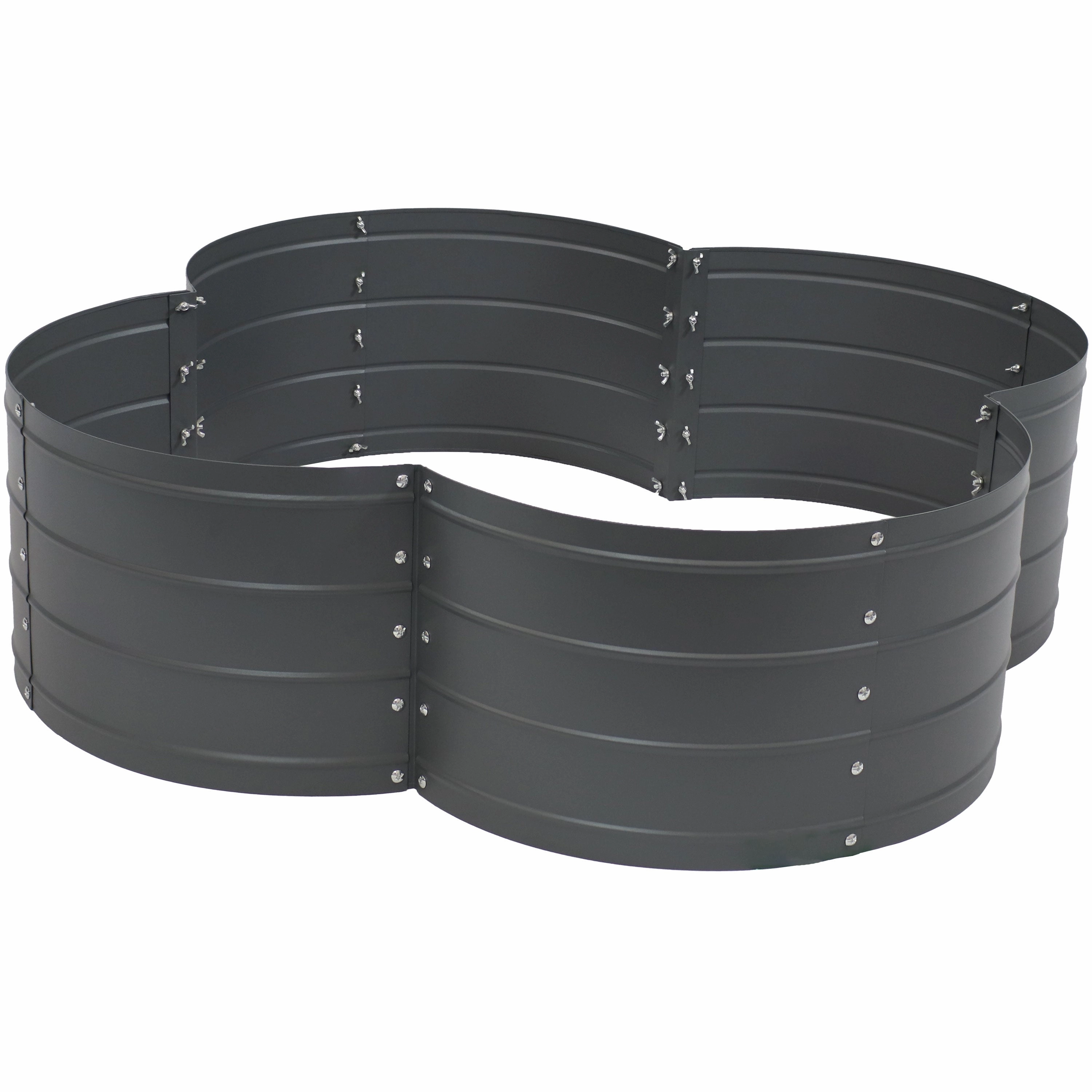 Sunnydaze 4-Leaf Clover-Shaped Galvanized Steel Raised Garden Bed